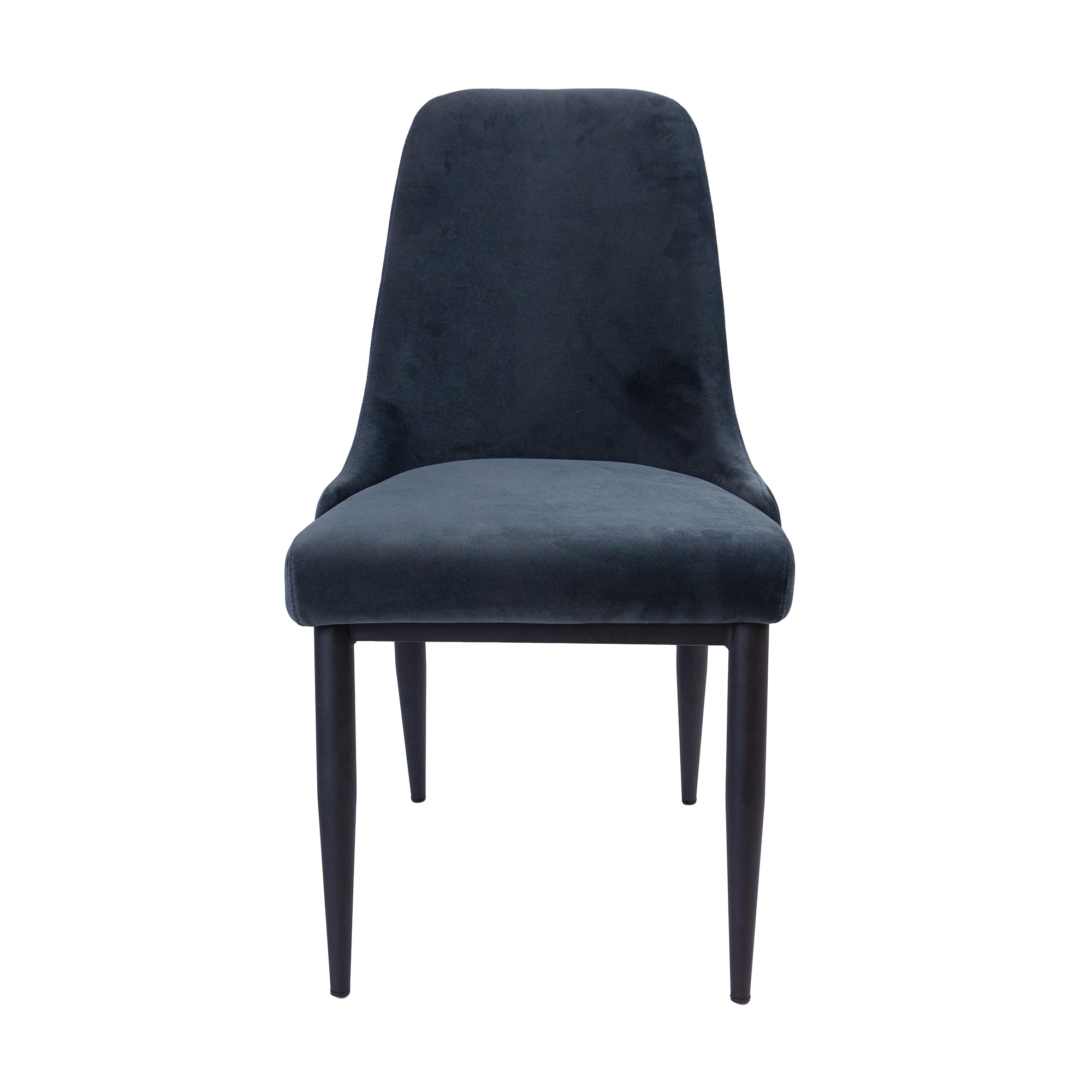 Charcoal Velvet Upholstered Dining Chair Set with Metal Frame - 4 pcs