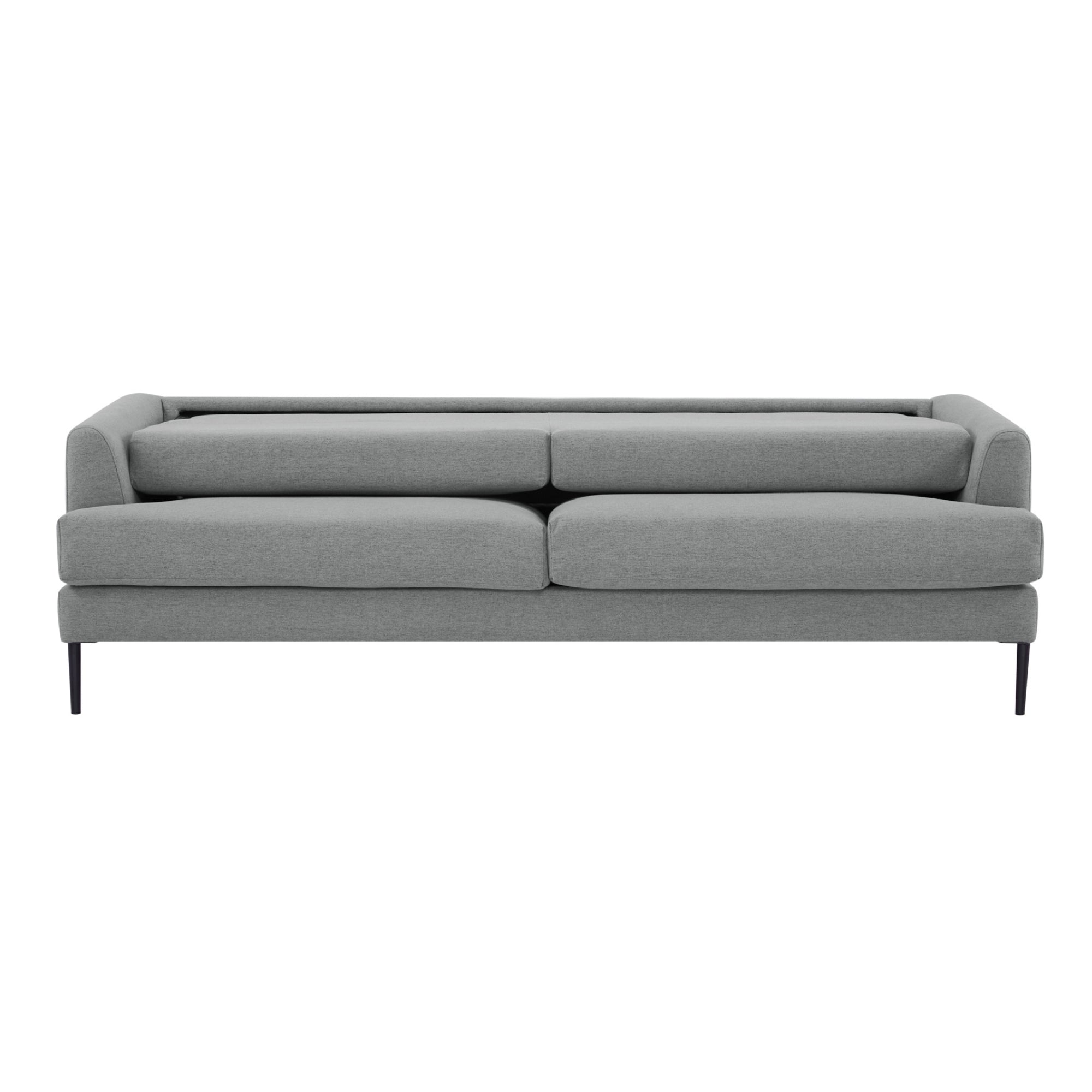 Plush Light Grey 3-Seater Sofa, Scandinavian Style Furniture
