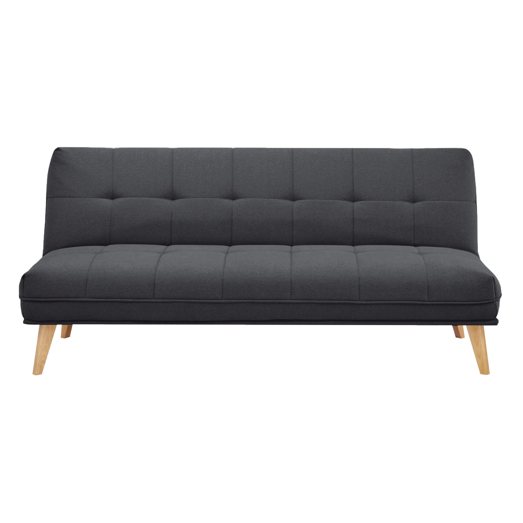 Dark Grey 3-Seater Sofa Bed, Scandinavian Upholstered Couch