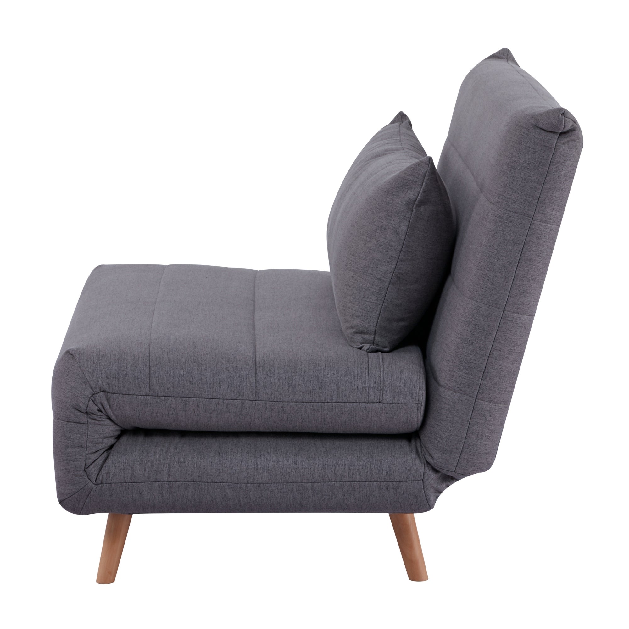 Graphite Fabric Sofa Bed, 2-Seater, Pine Frame, Scandinavian