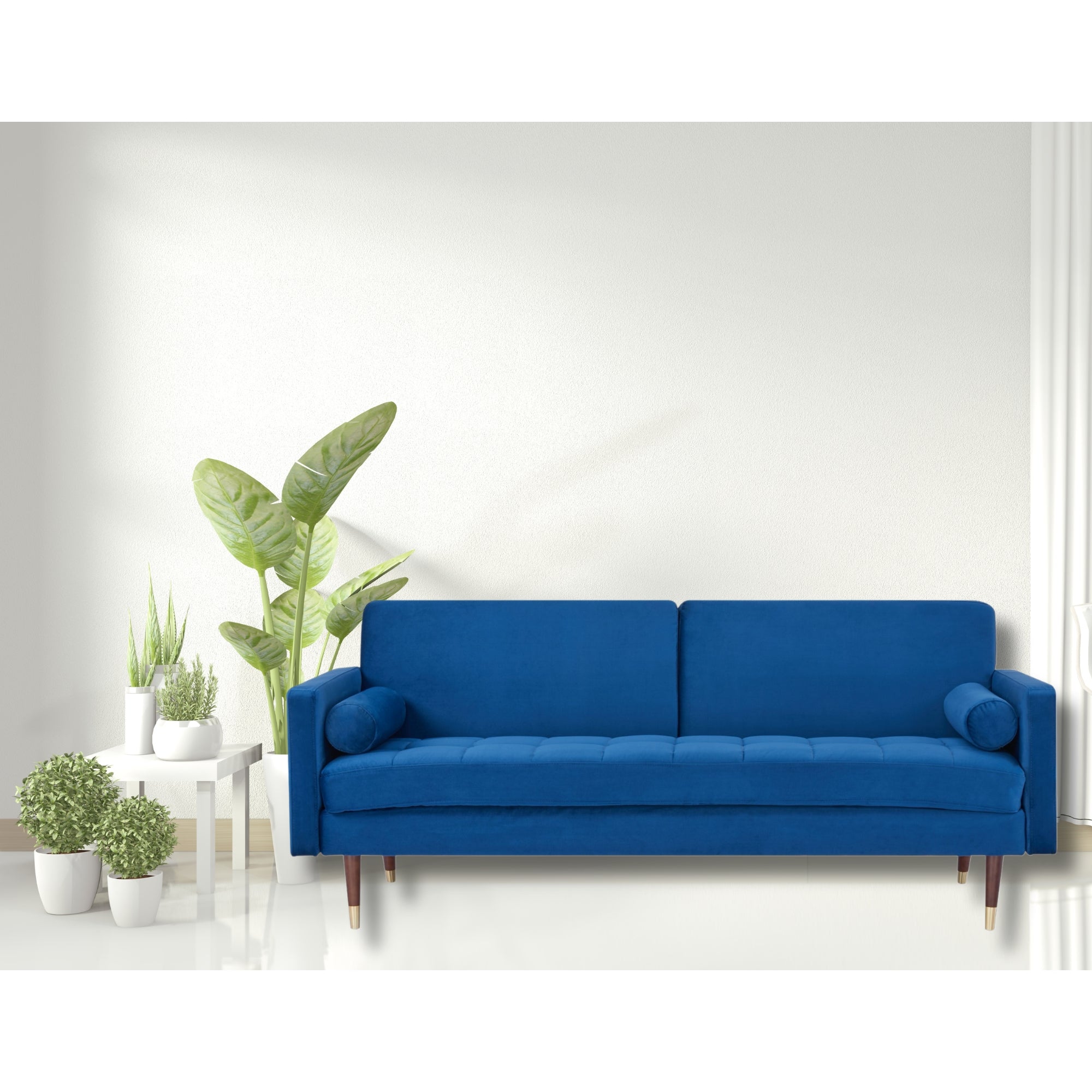 Dark Blue 3-Seater Sofa Bed, 100% Polyester, Scandinavian