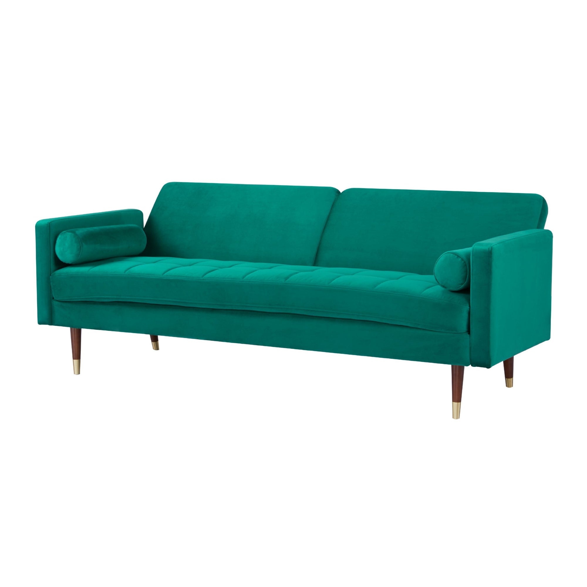 Green 3-Seater Sofa Bed, Polyester Upholstered, Pine Frame