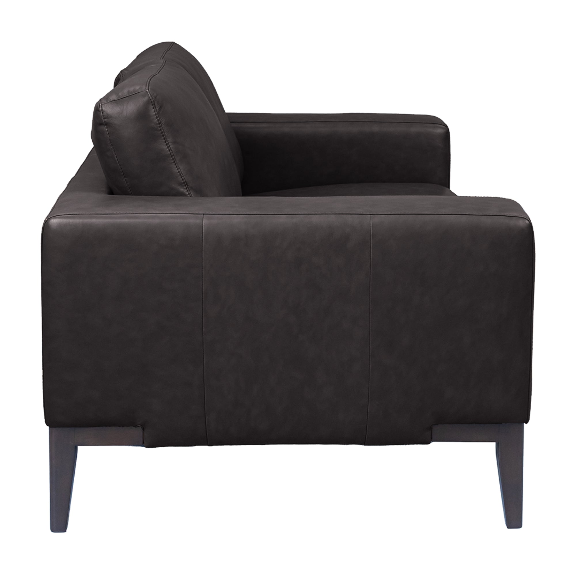 Modern Chocolate Leather Sofa, Wide Arms, 3-Seater, Lorenzo