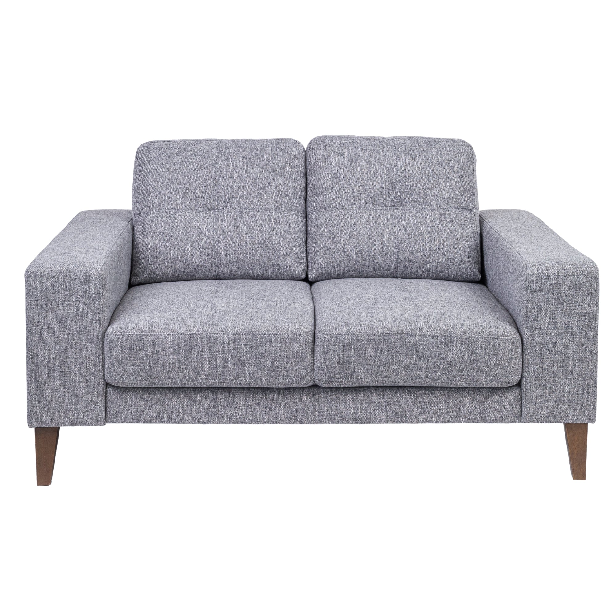 Mid-Century 2+3 Seater Sofa Set, Grey, Soft Fabric Upholstery