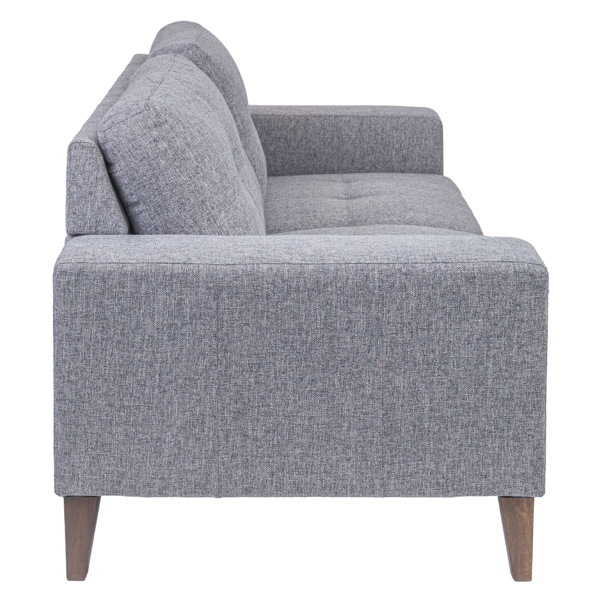 Mid-Century 2+3 Seater Sofa Set, Grey, Soft Fabric Upholstery