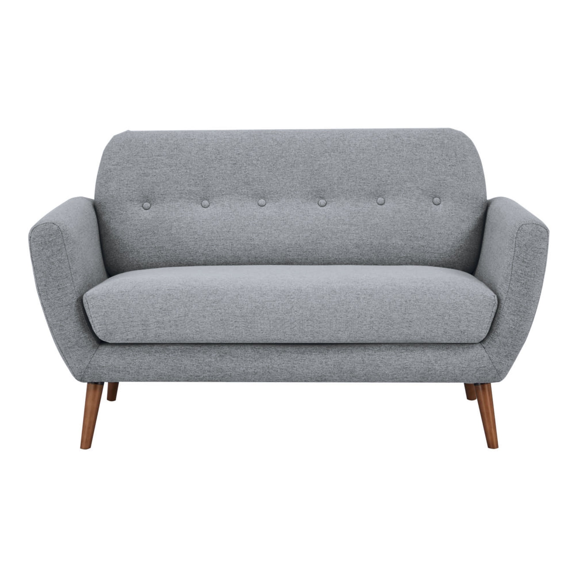 Lilliana 2 Seater Sofa Fabric Uplholstered Lounge Couch - Light Grey