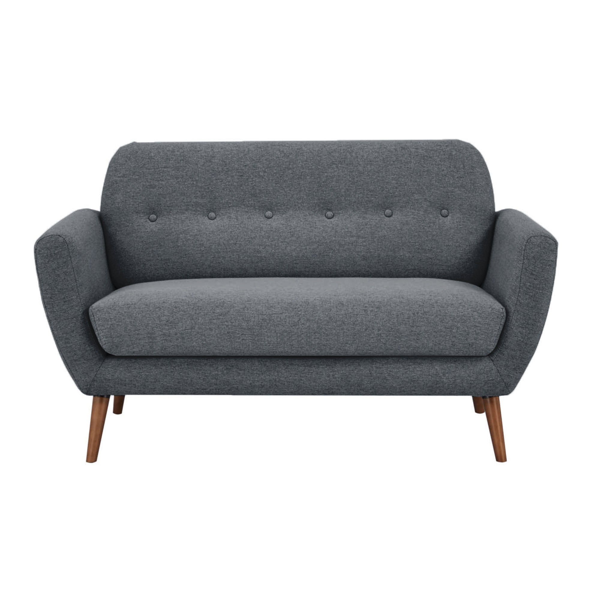 Lilliana 2 Seater Sofa Fabric Uplholstered Lounge Couch - Dark Grey