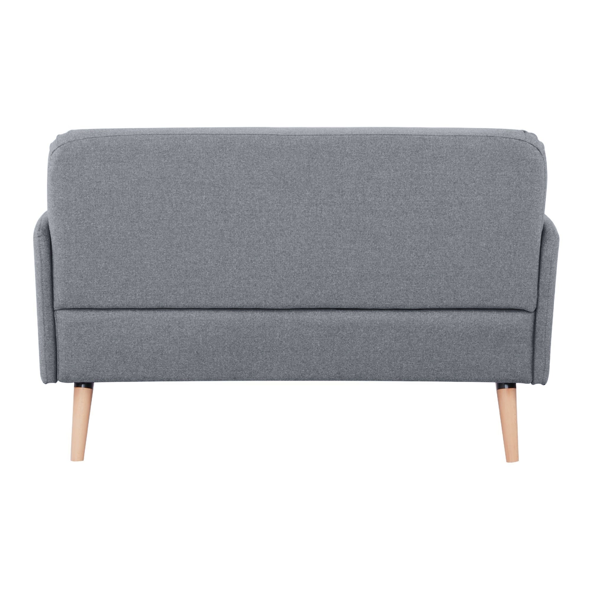 Light Grey Upholstered 2-Seater Sofa, Foam Support, Scandinavian Style