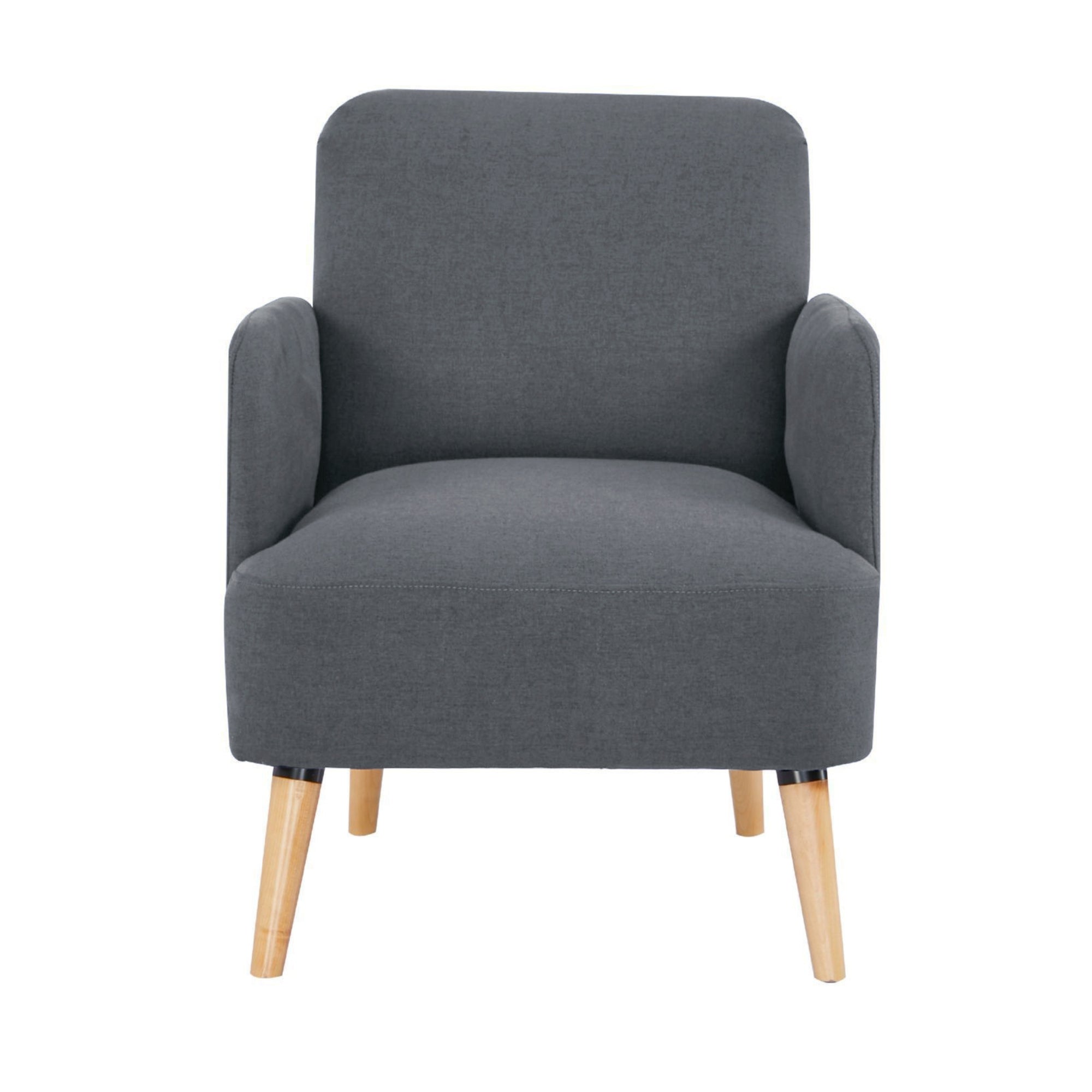 Dark Grey Arm Chair - Thick Foam, Solid Pine & 100% Polyester