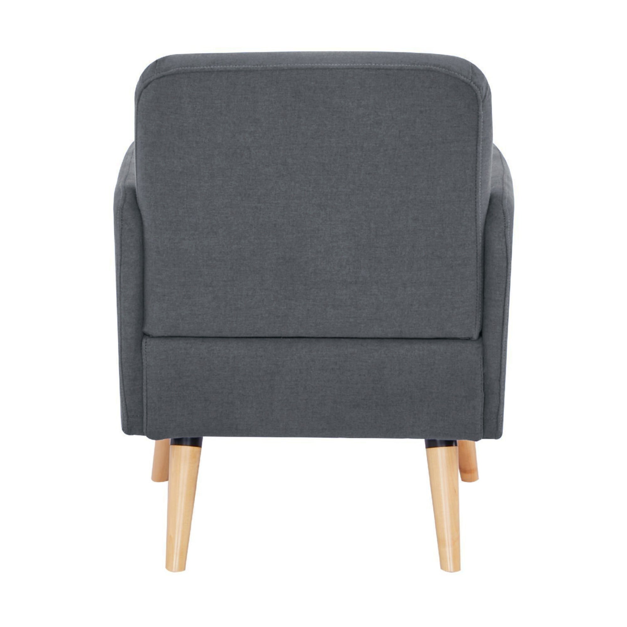 Dark Grey Arm Chair - Thick Foam, Solid Pine & 100% Polyester