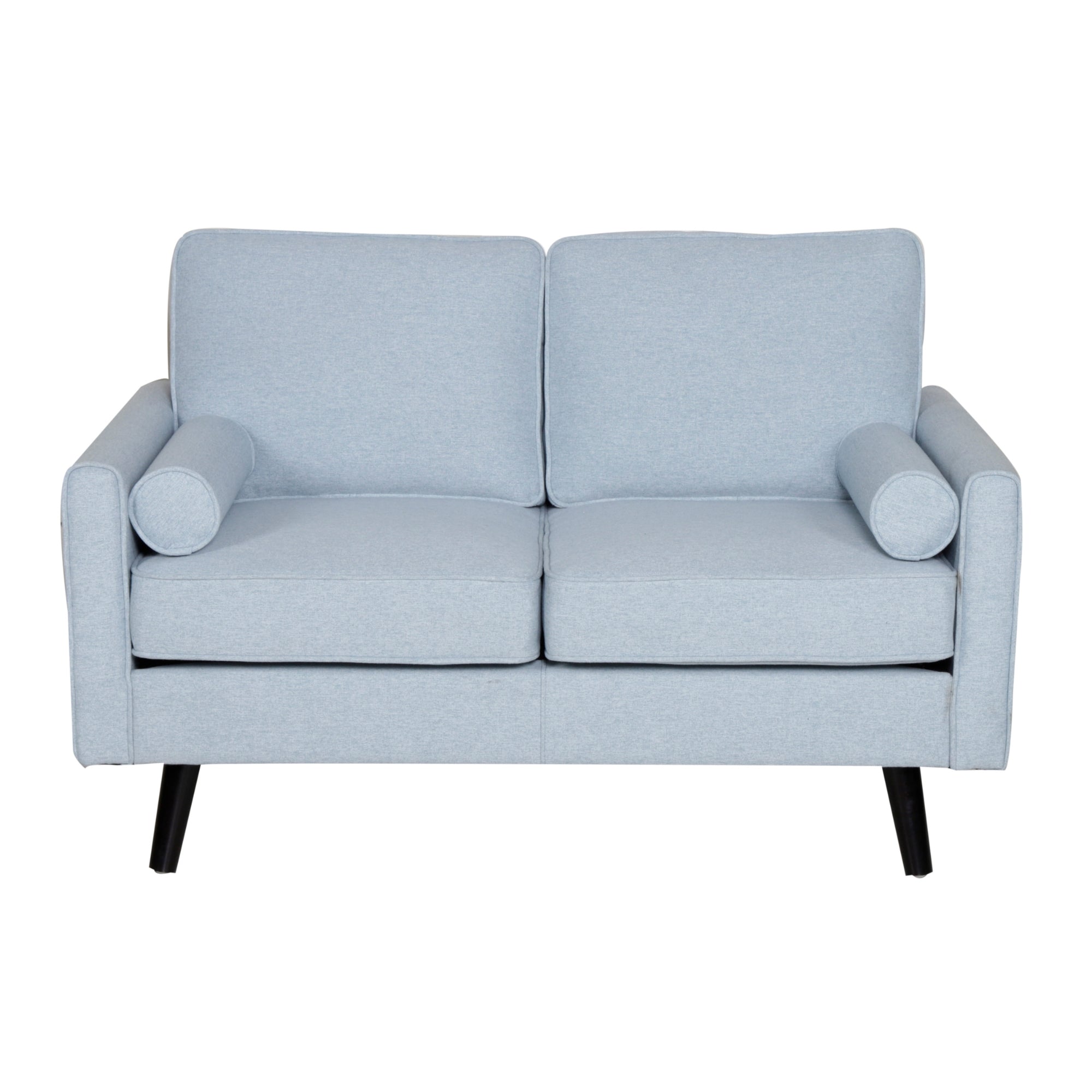 Compact Light Blue Fabric Sofa Set, 2+2.5 Seaters, Slimline Design