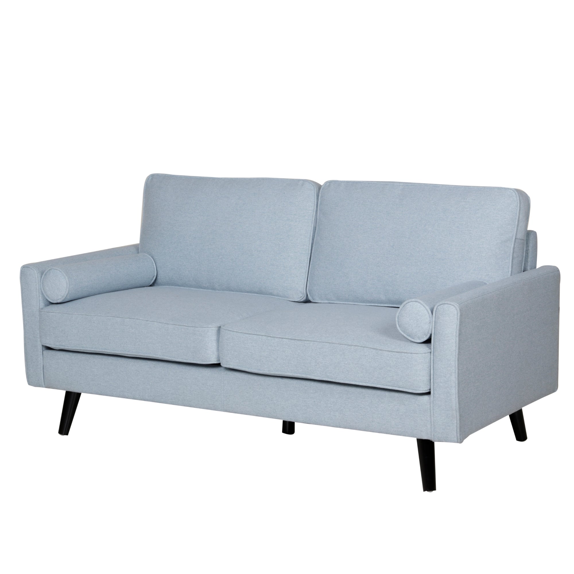 Light Blue 2.5-Seater Fabric Sofa, Plywood Frame – Lexi