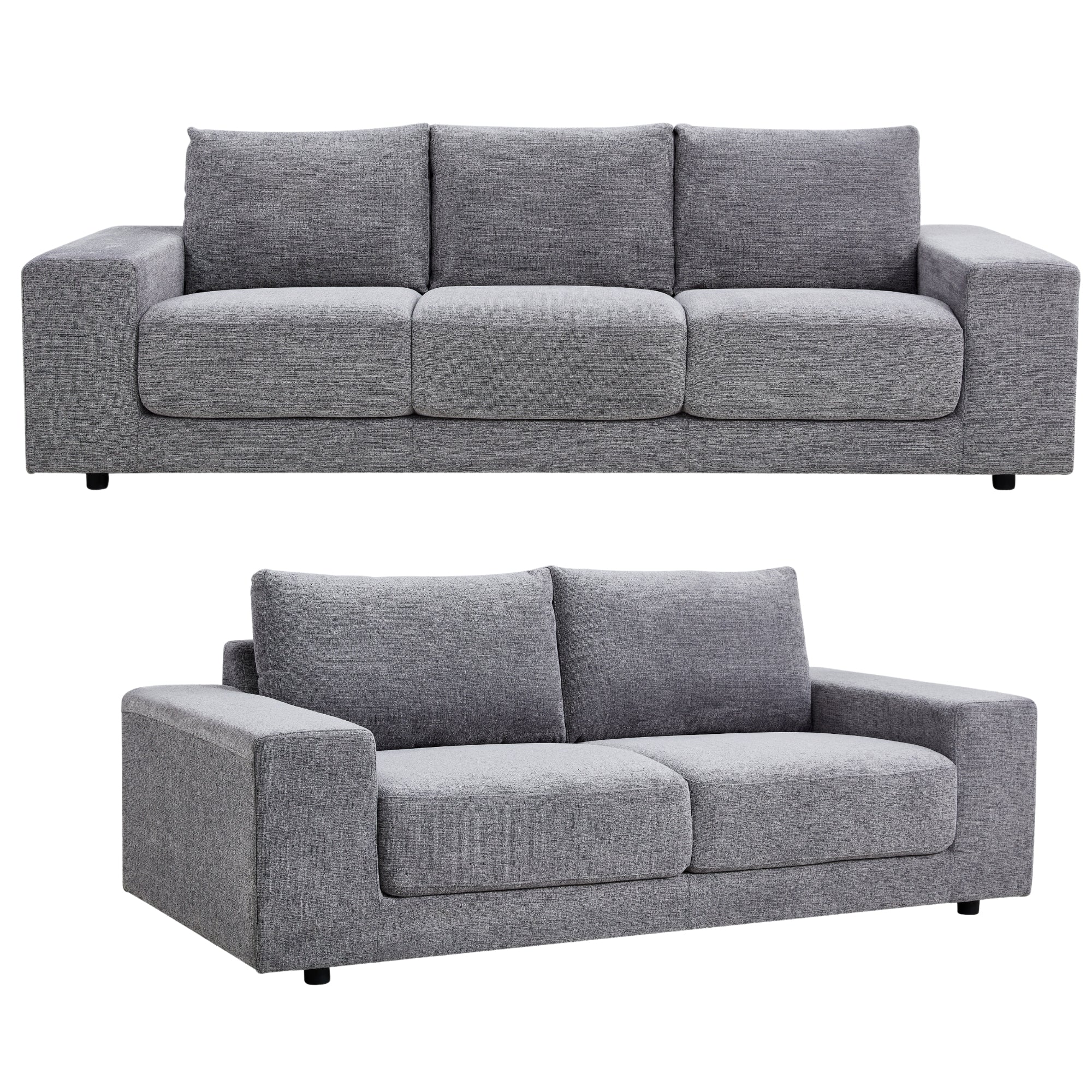 Lightweight Steel Frame Fabric Sofa Set - 4+3 Seater