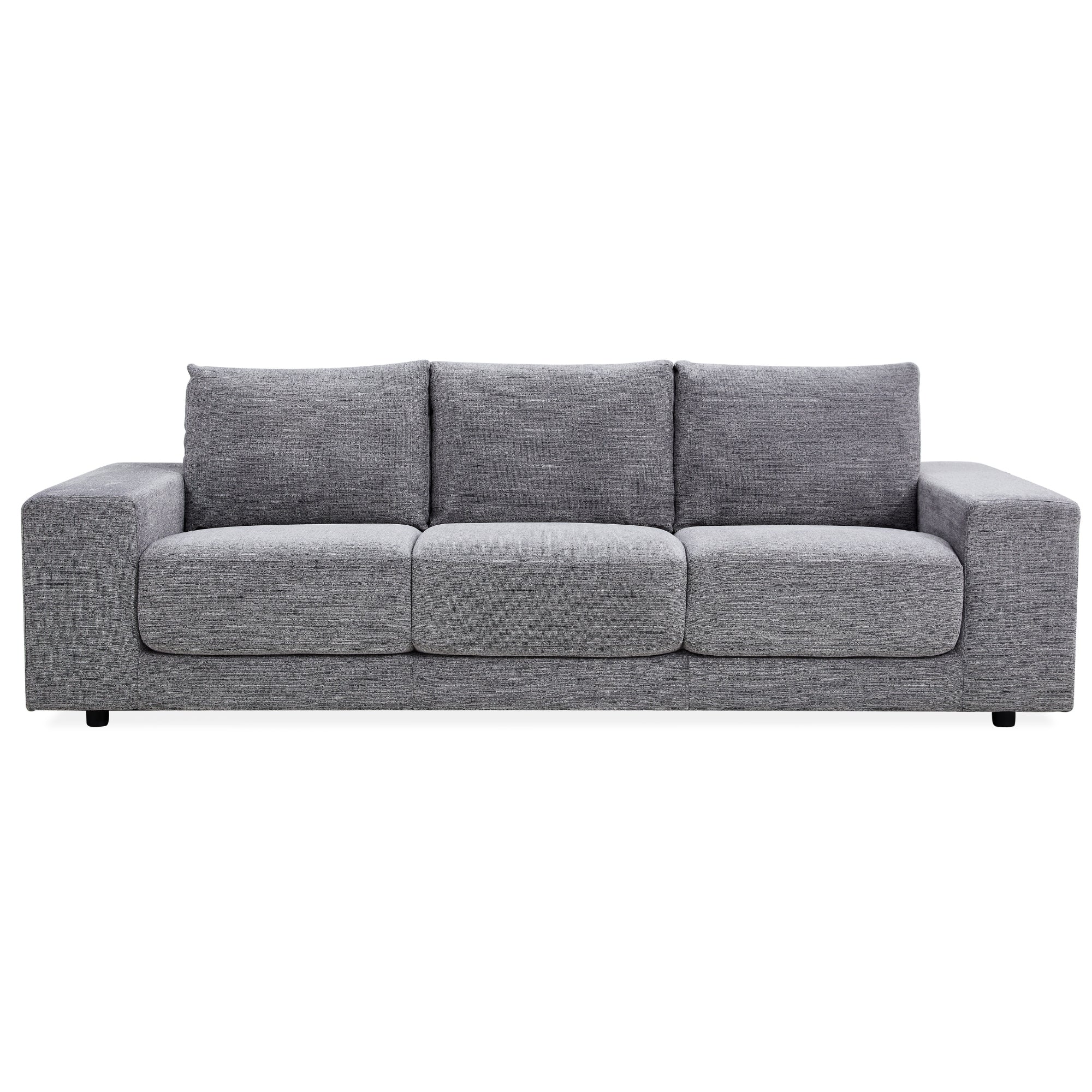 Upholstered 4-Seater Sofa, Galvanized Steel Frame, Fog