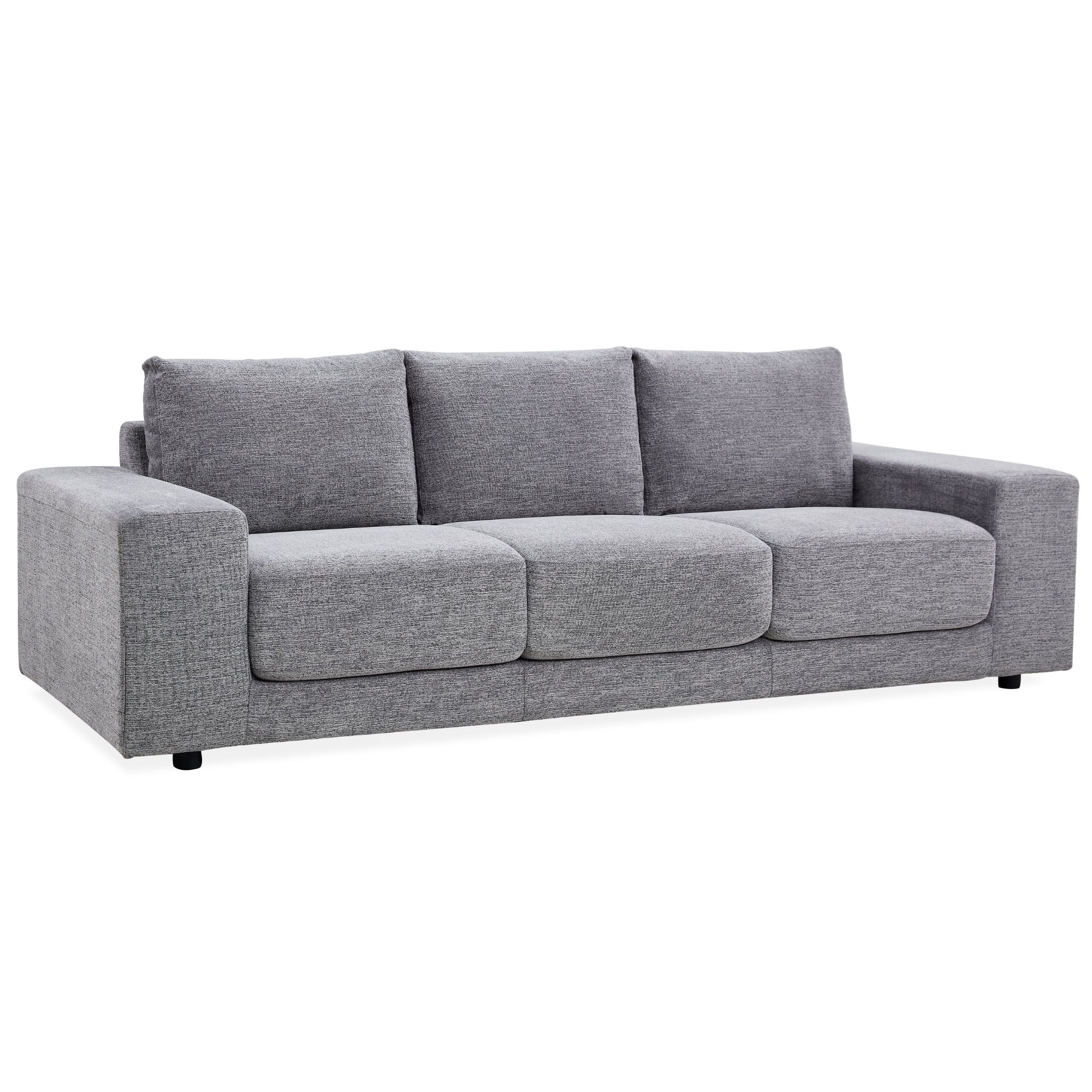 Upholstered 4-Seater Sofa, Galvanized Steel Frame, Fog