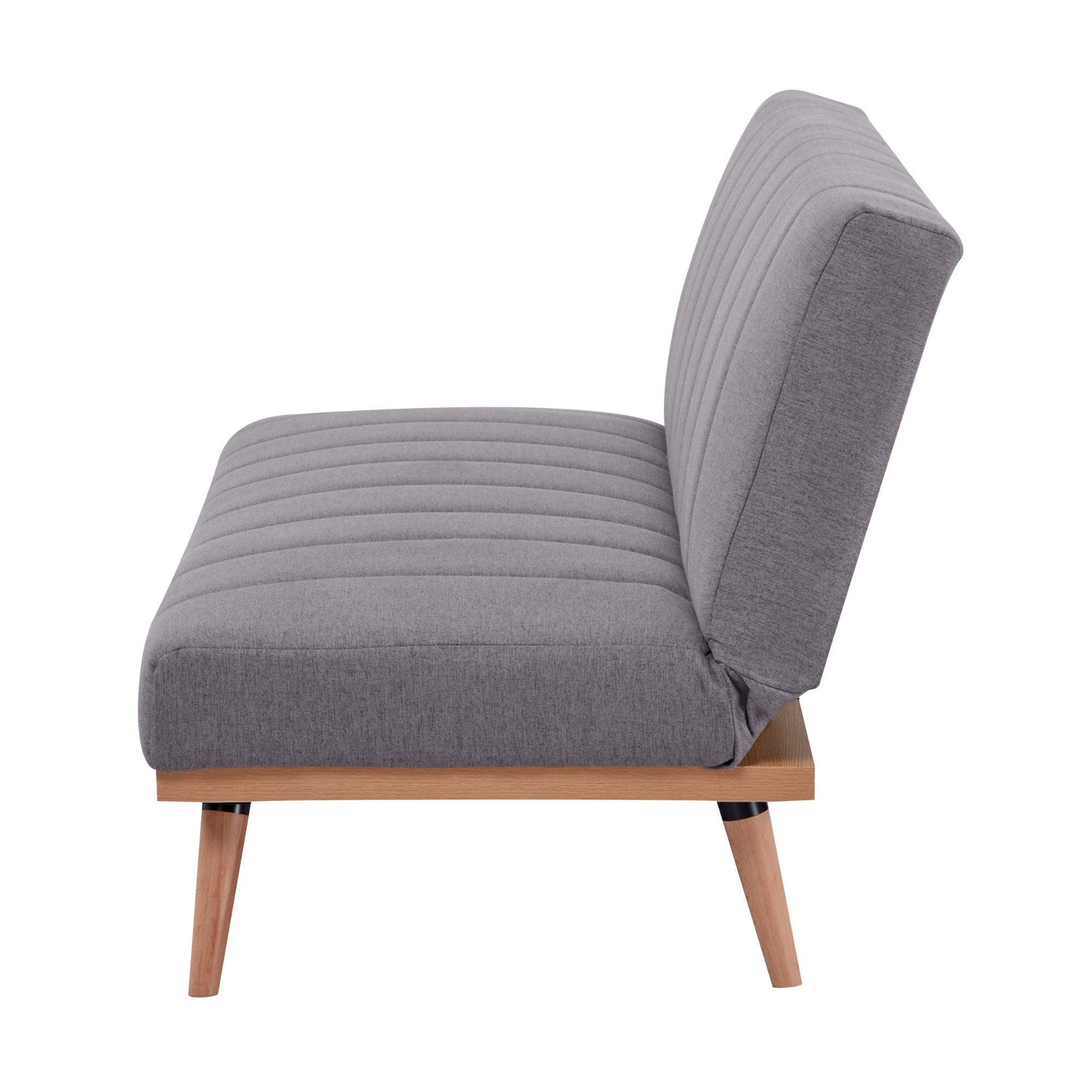 Slimline Graphite 3-Seater Sofa Bed, Foam Support, Scandinavian Style - Monroe