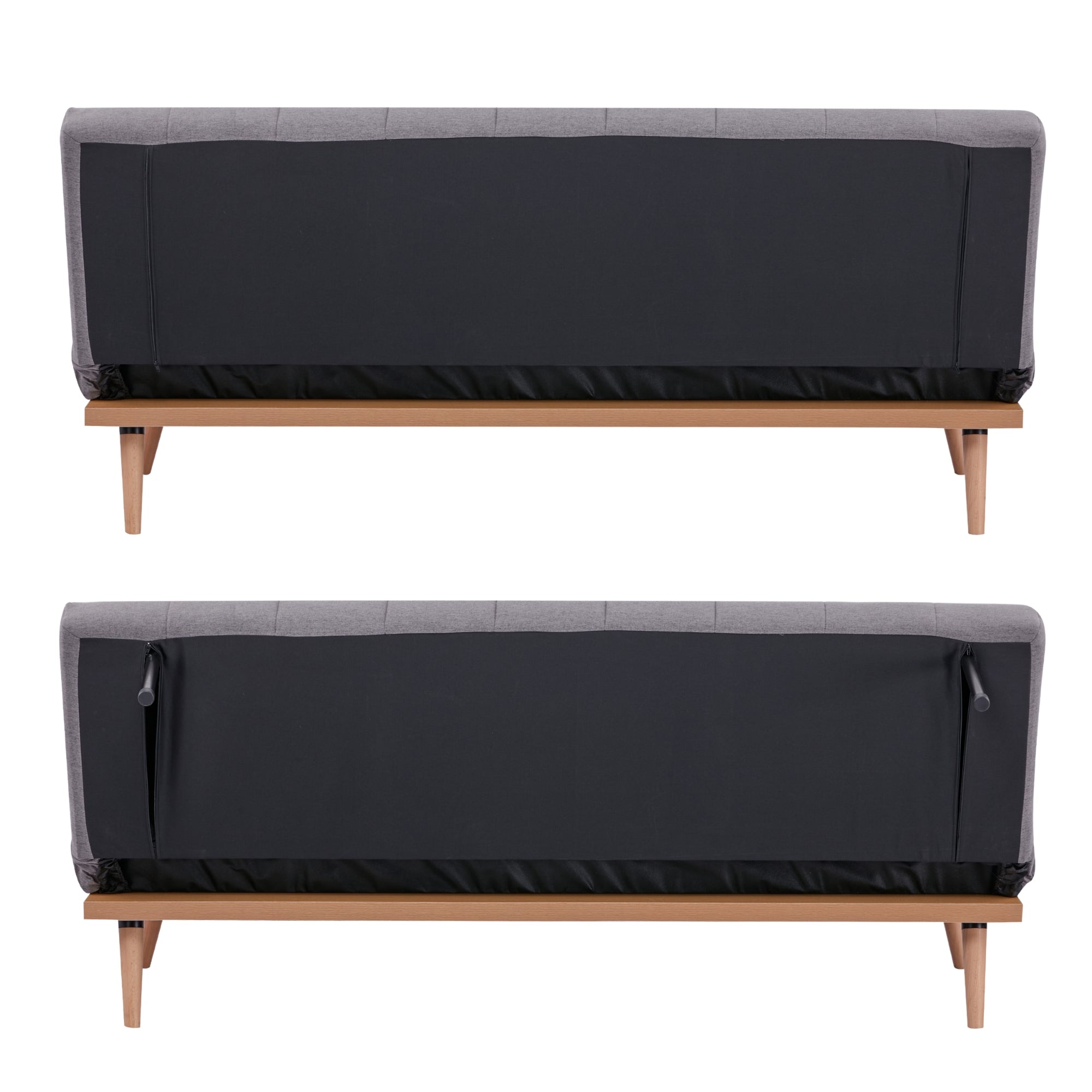 Slimline Graphite 3-Seater Sofa Bed, Foam Support, Scandinavian Style - Monroe