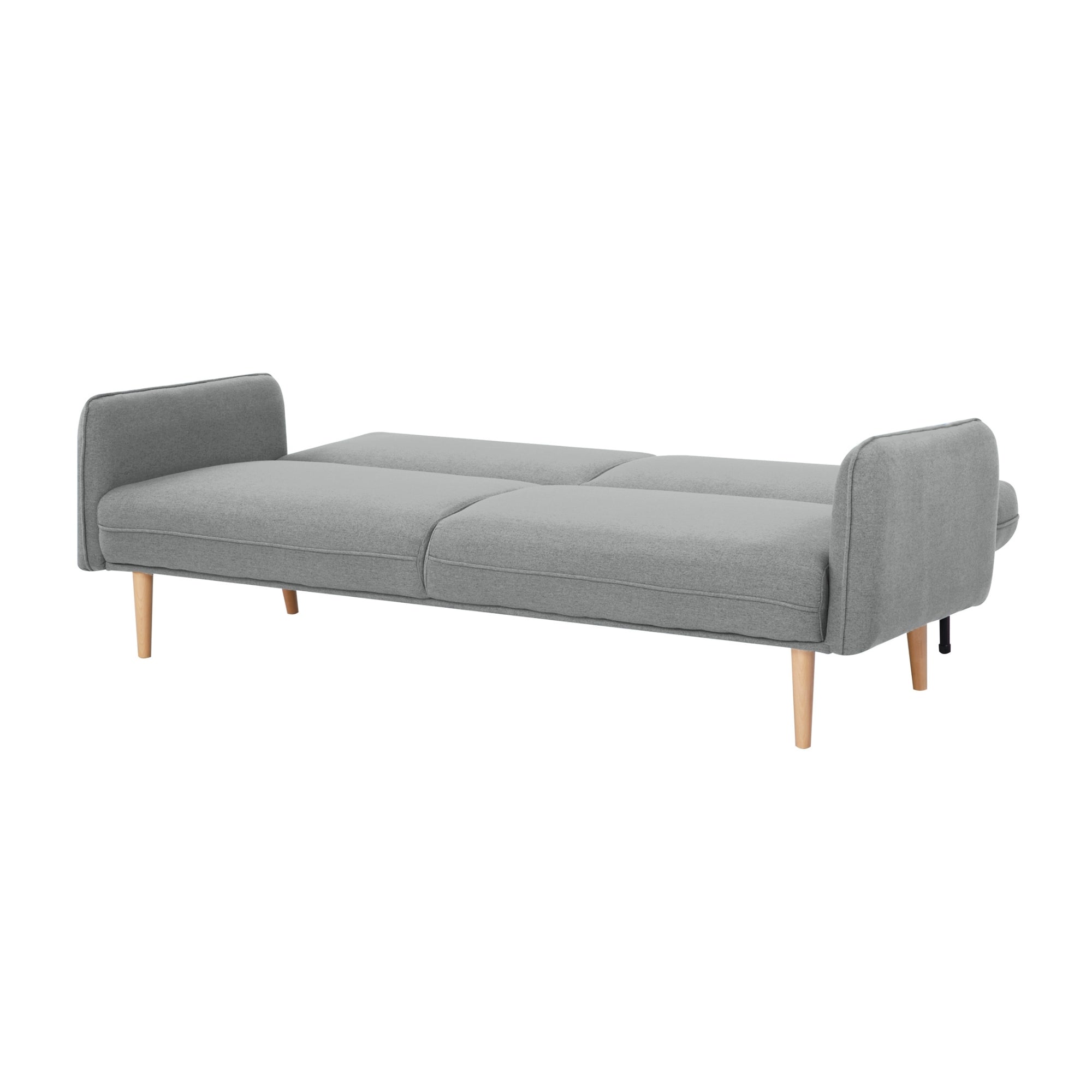 Light Grey 3-Seater Sofa Bed, Plush Fabric, Pine Frame