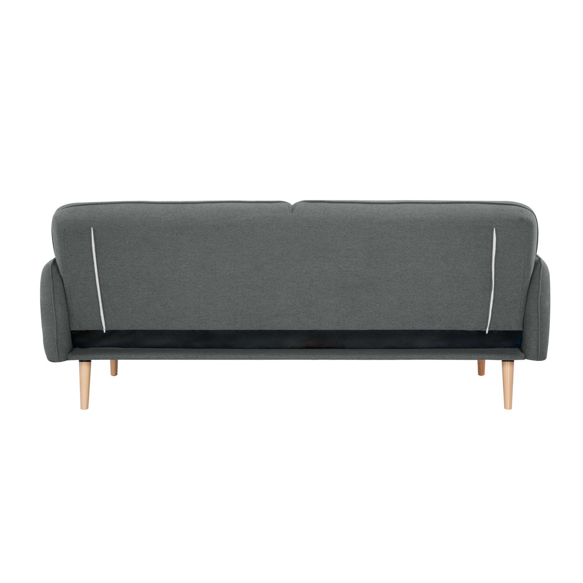 Mid Grey Fabric 3-Seater Sofa Bed, Plush Upholstery