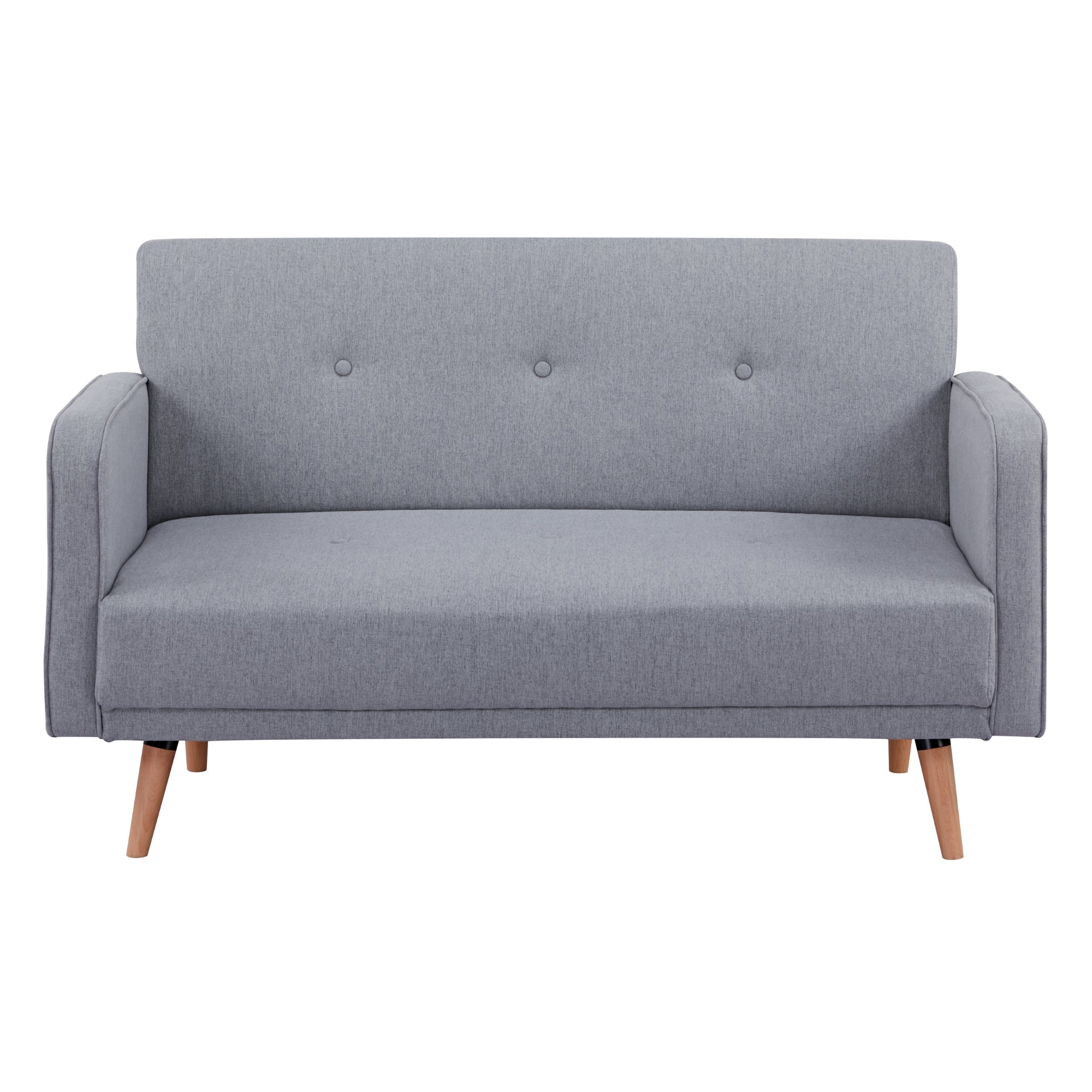 Light Grey 2-Seater Fabric Sofa Lounge, Foam Support