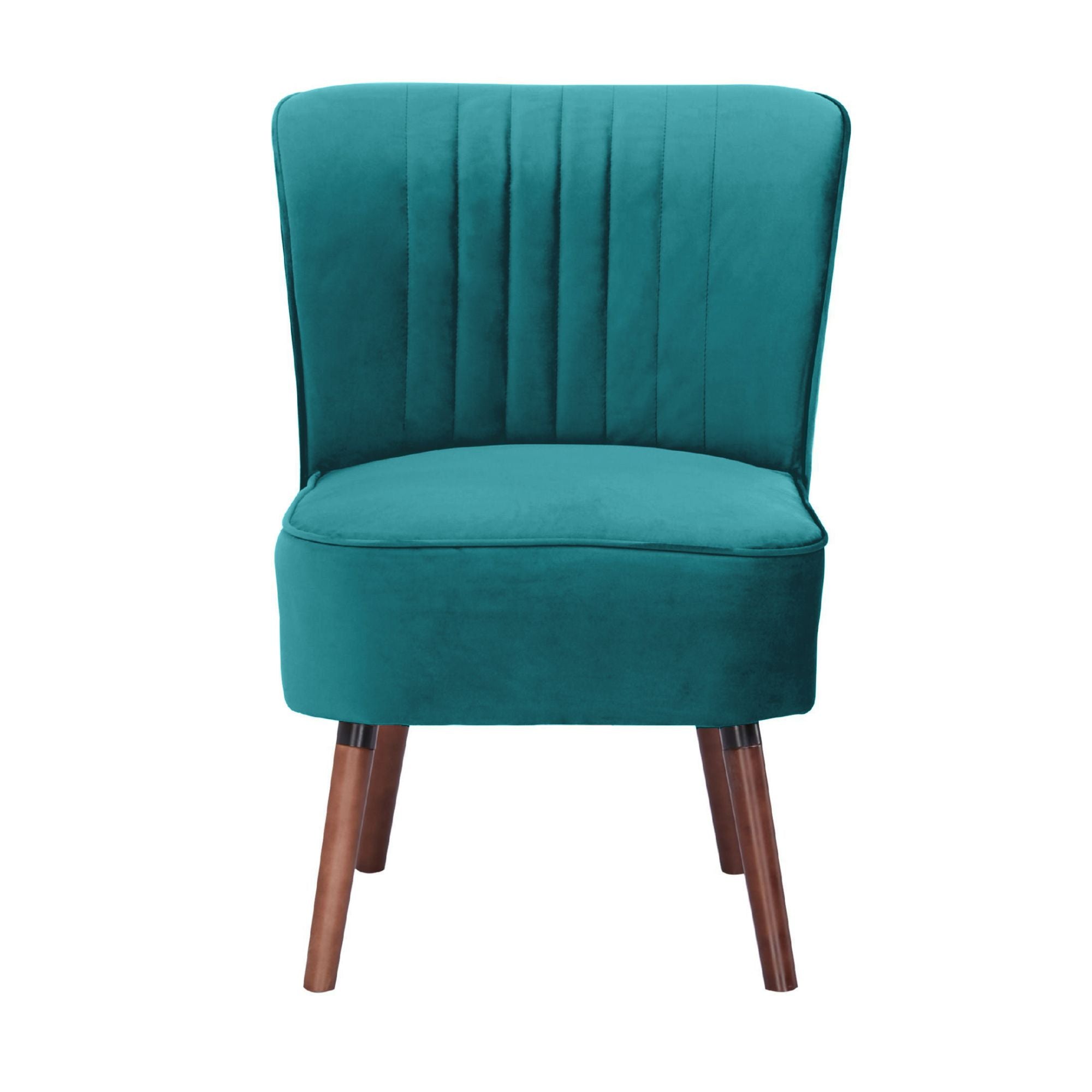 Mid Blue Upholstered Accent Chair, Durable Wooden Frame