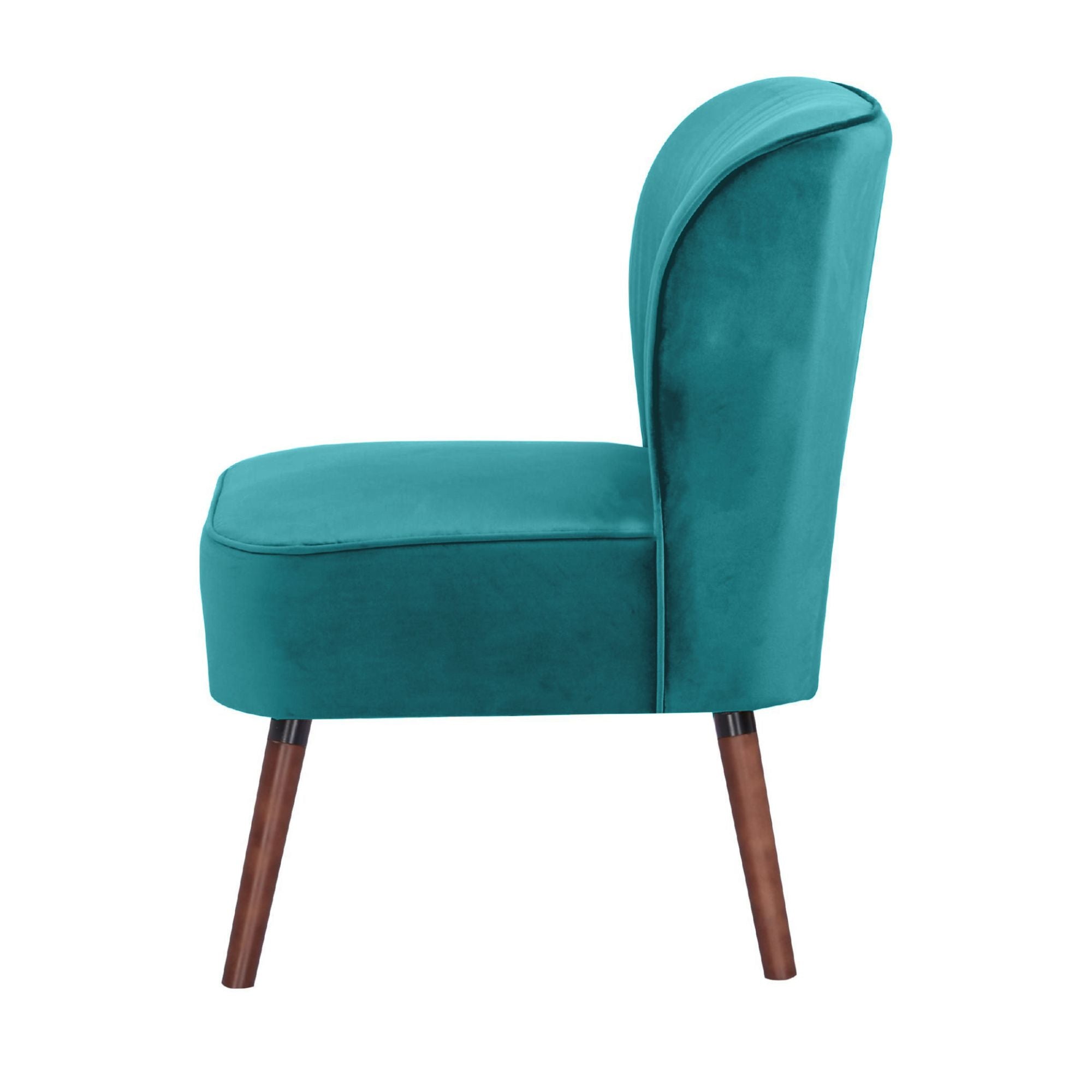 Mid Blue Upholstered Accent Chair, Durable Wooden Frame