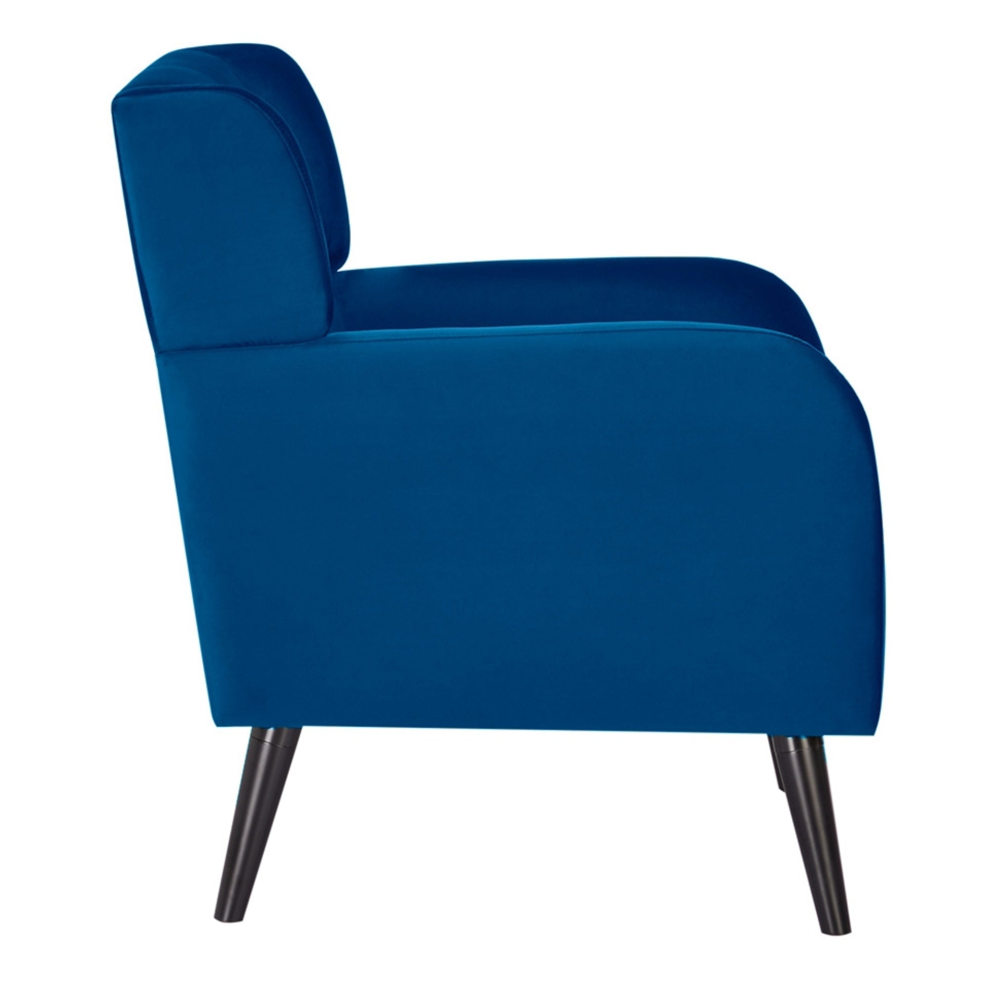 Scandinavian Style Dark Blue Accent Arm Chair, Pine Frame