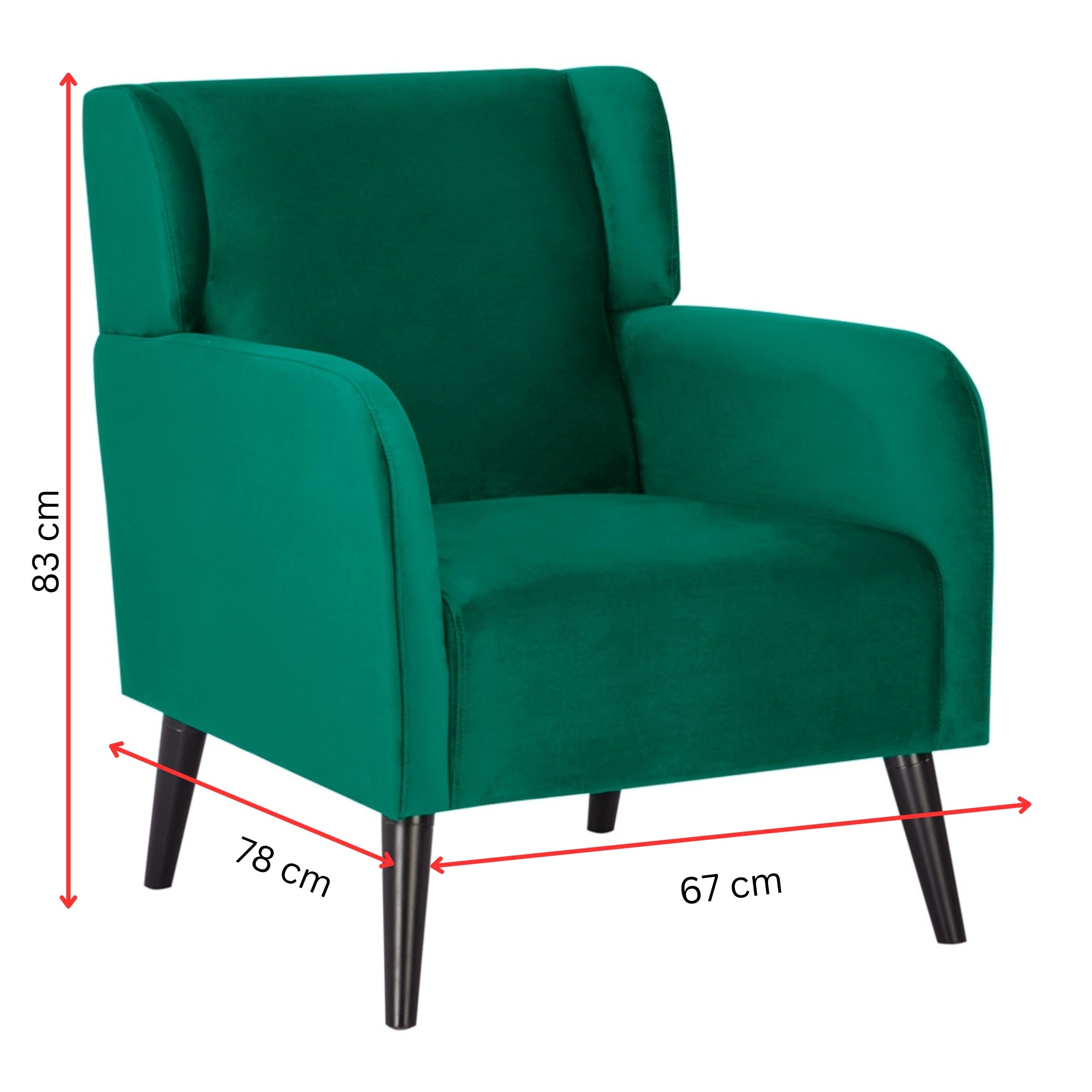 Scandinavian Green Fabric Arm Chair, Durable Pine Frame