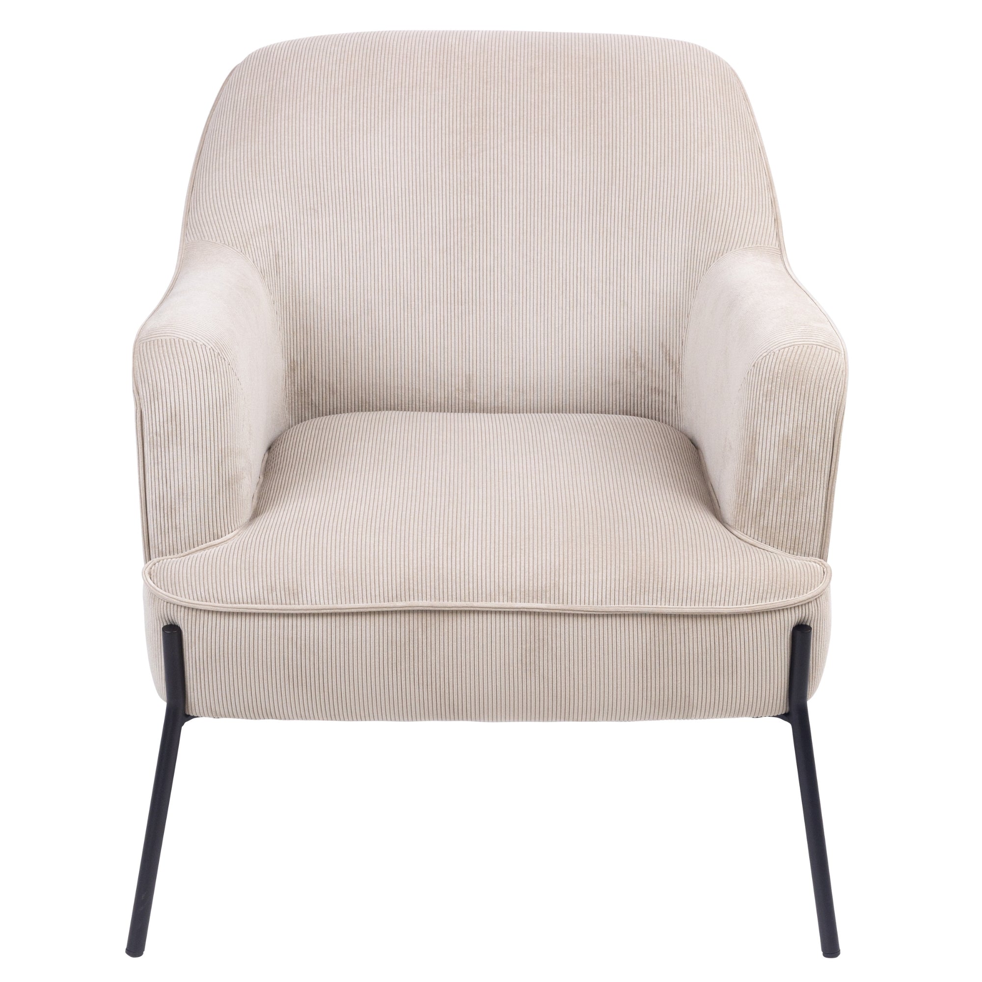 Comfort Chenille Fabric Armchair, Black Metal Legs, Silver Grey