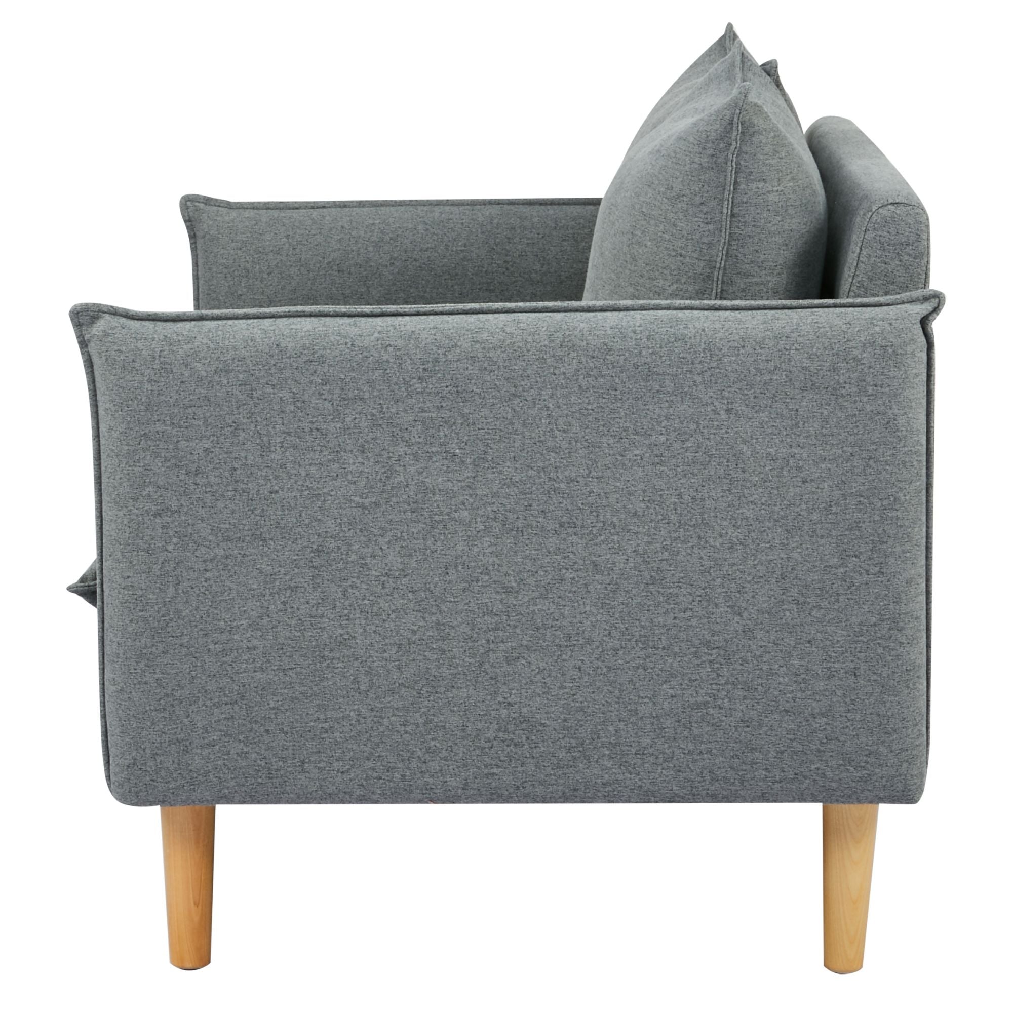 Dark Grey 2-Seater Fabric Sofa, Foam & S Springs, Sinatra