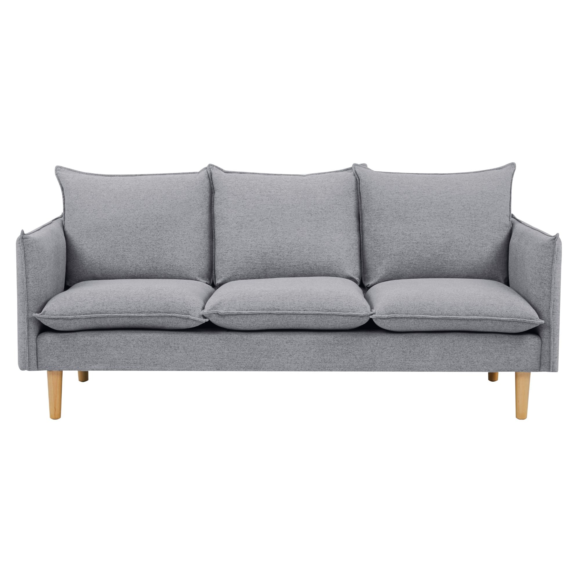 Grey 3 Seater Fabric Sofa, Scandinavian, Foam Support