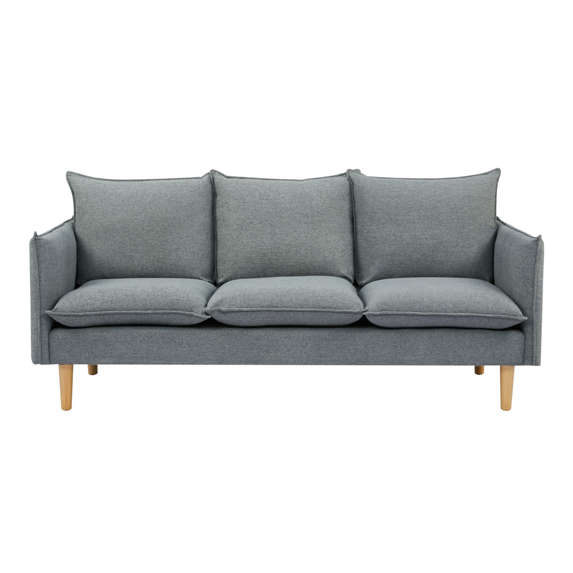 Dark Grey 3-Seater Sofa, Scandinavian Style, Polyester Upholstery