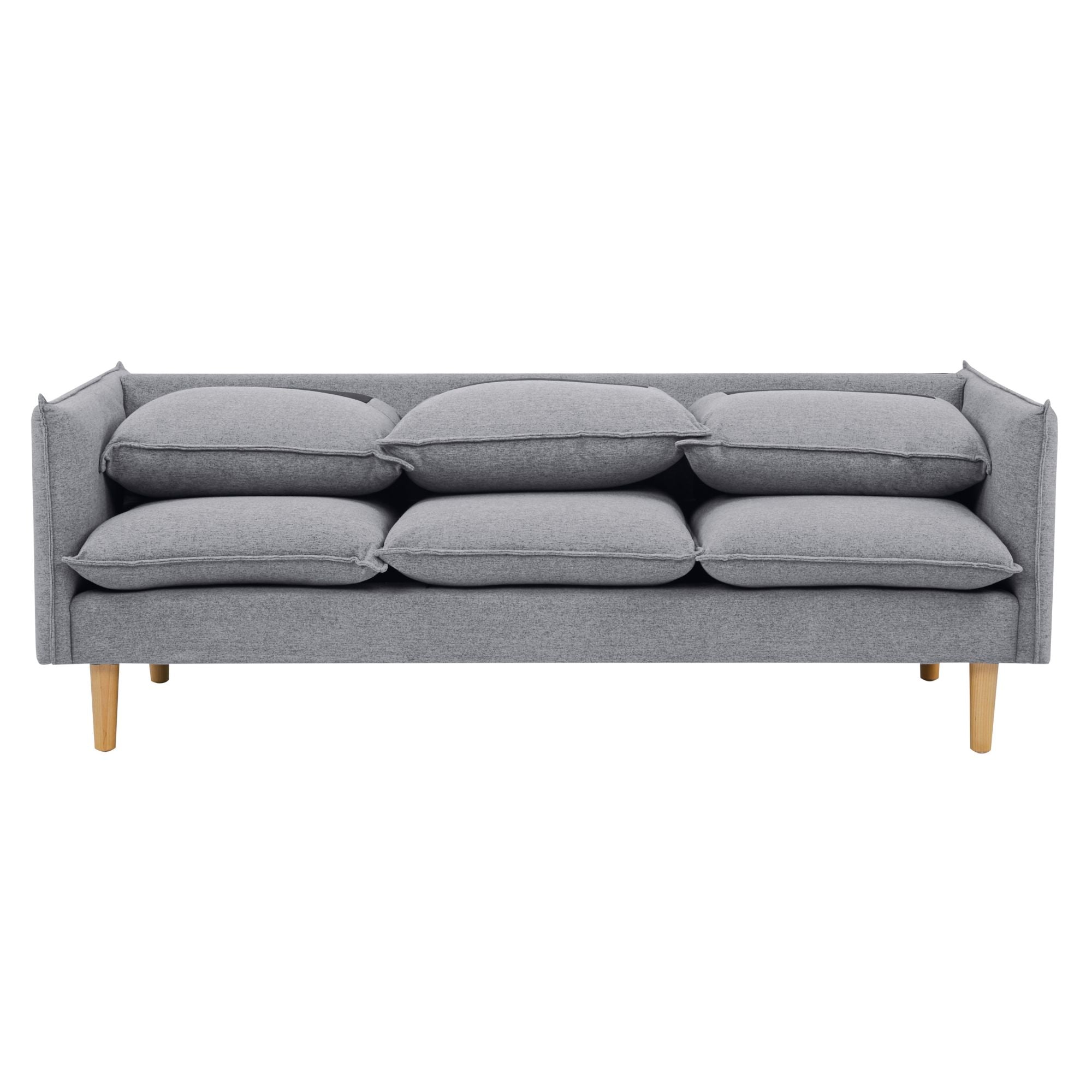 Grey 2+3 Seater Fabric Sofa Set, Scandinavian Style