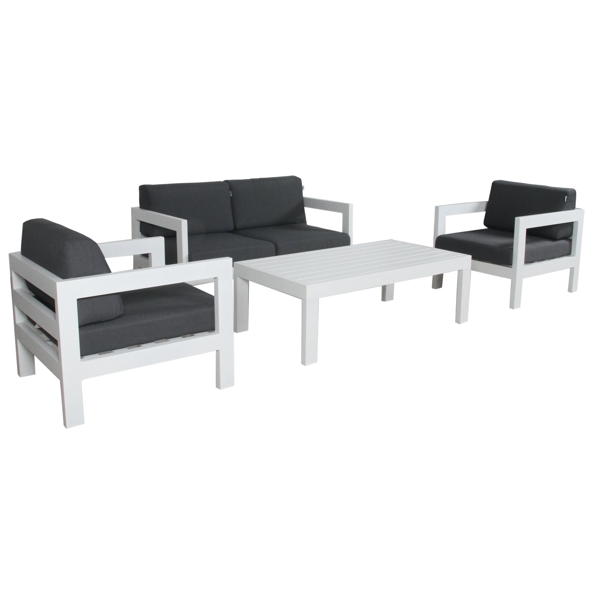 Weatherproof 4pc Outdoor Sofa Set with Coffee Table, Aluminium