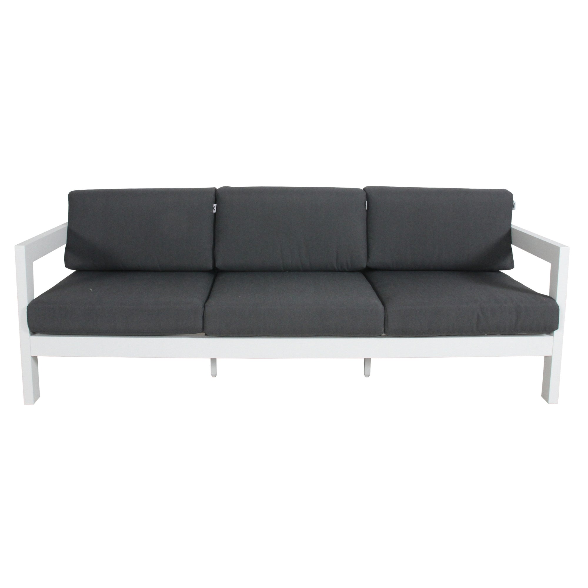 Weatherproof 3pc Outdoor Sofa Set, Aluminium Frame, White