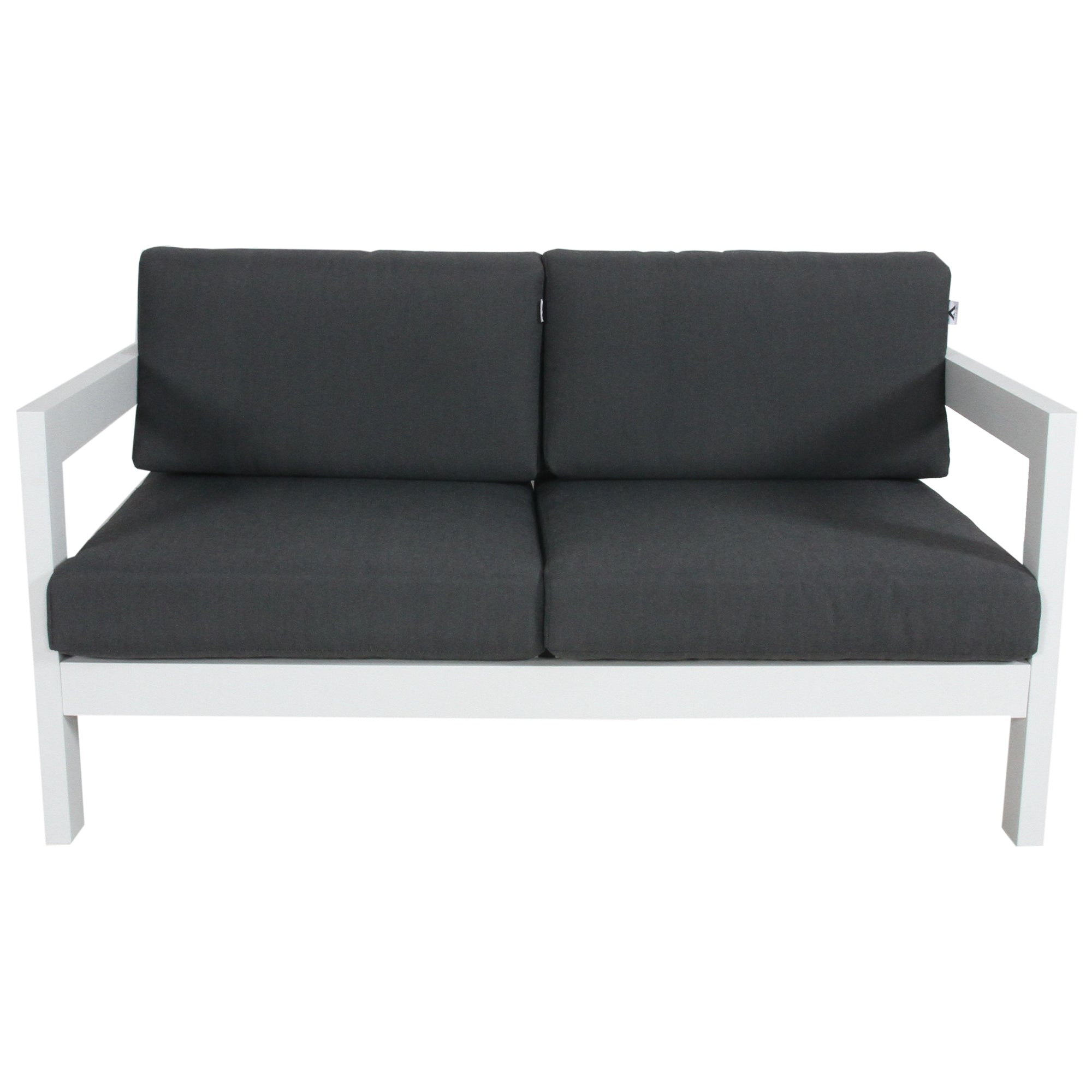 Weatherproof 3pc Outdoor Sofa Set, Aluminium, White Frame