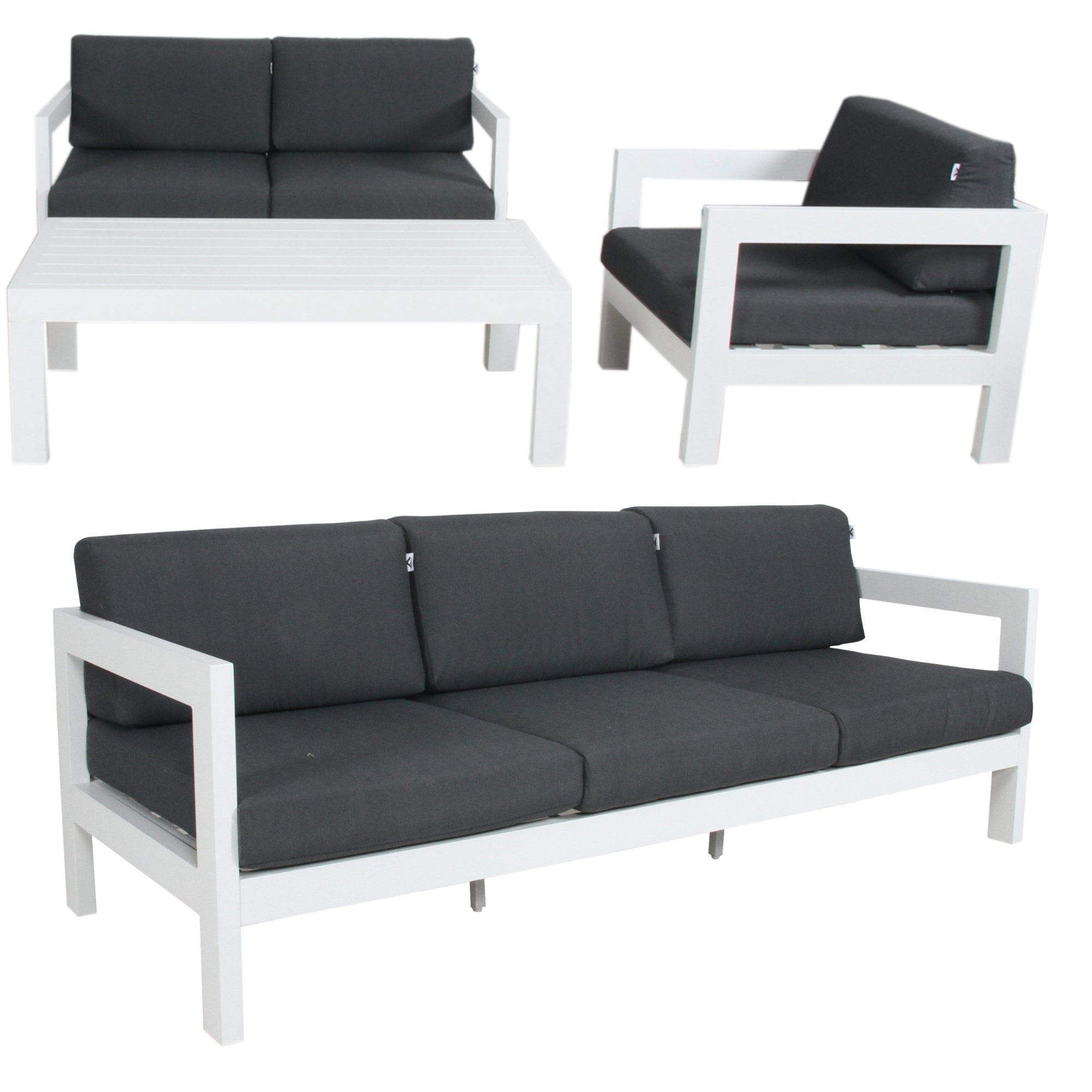 Weatherproof 4pc Outdoor Sofa Set with Coffee Table