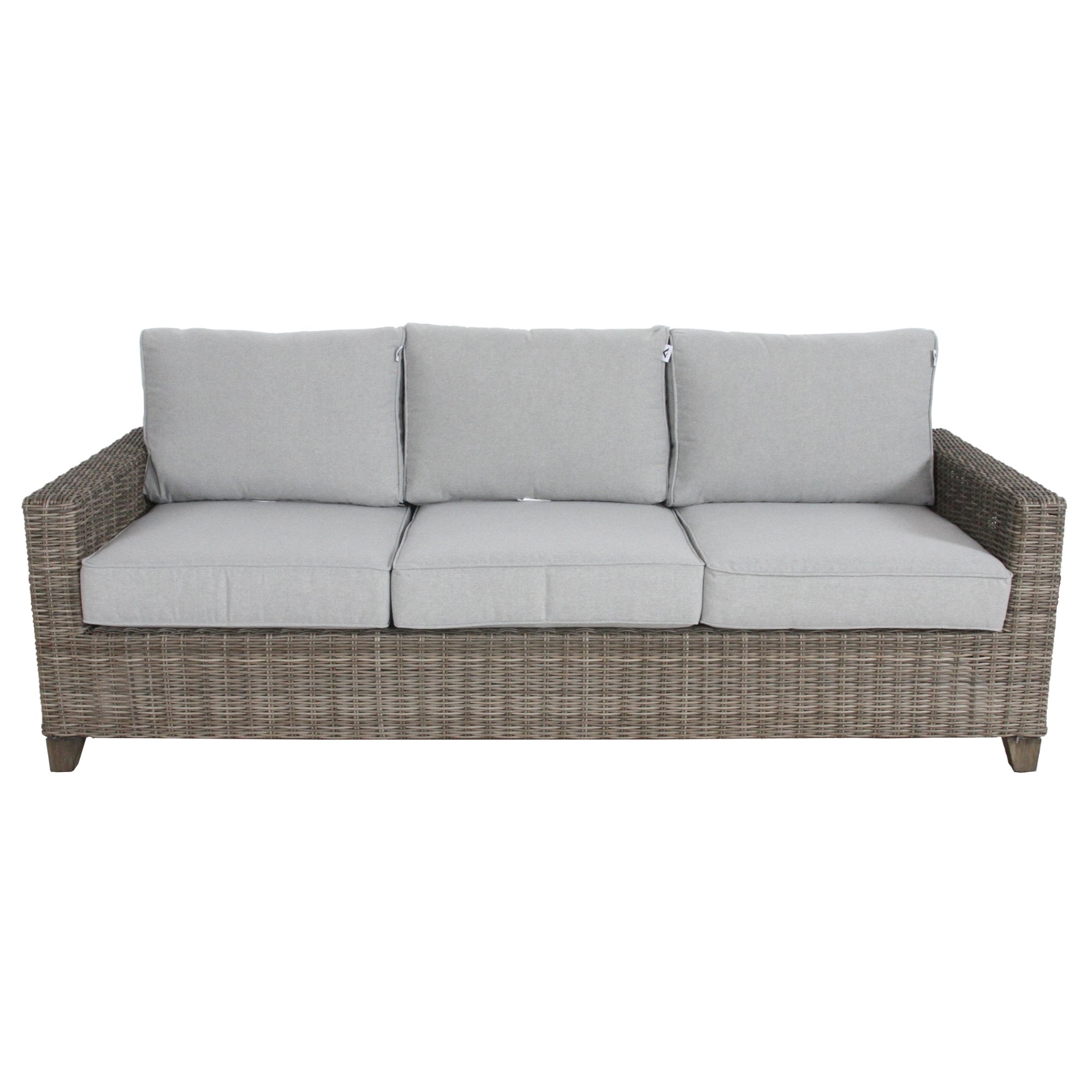 Weatherproof 3-Seater Outdoor Wicker Sofa with Cushions