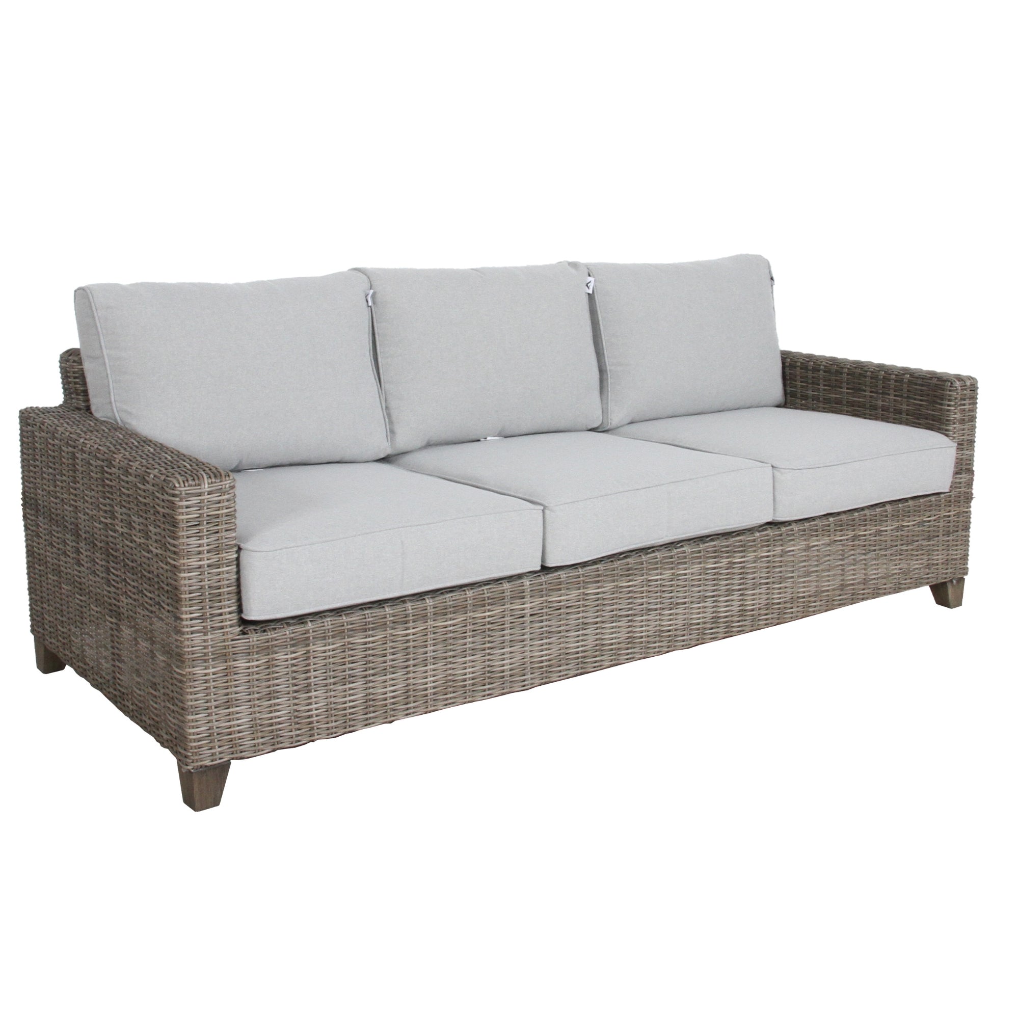 Weatherproof 3-Seater Outdoor Wicker Sofa with Cushions