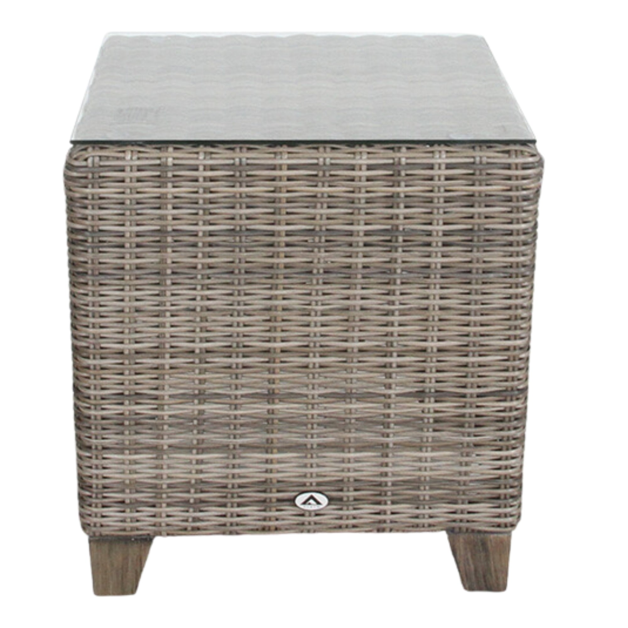 Brown Wicker Aluminium Outdoor Side Table, 50cm