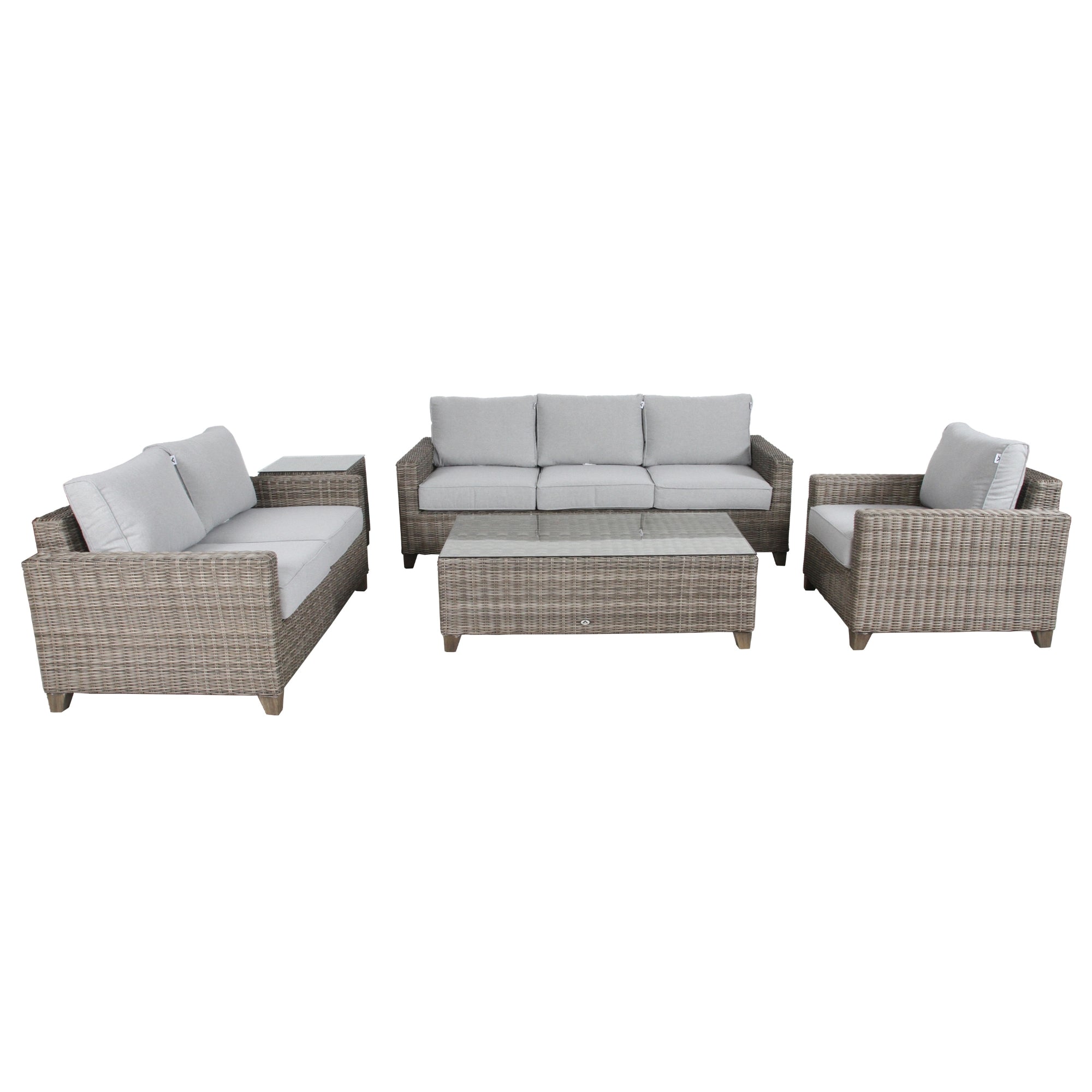 Weatherproof 3+2+1 Seater Wicker Sofa Set with Tables