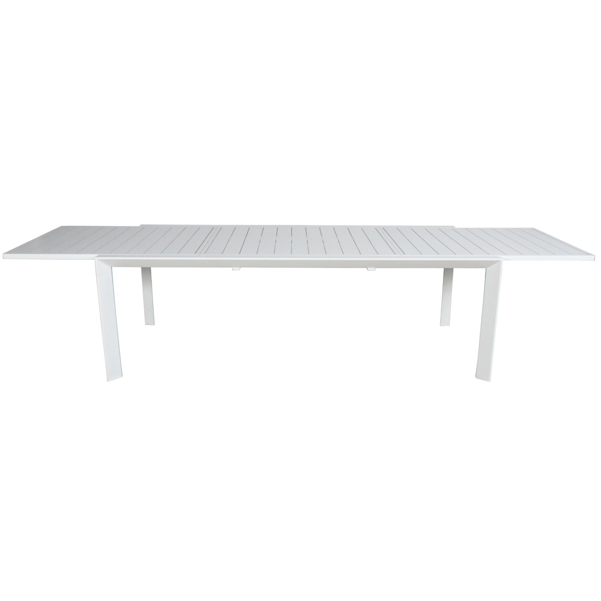12-Seater Aluminum Outdoor Extensible Dining Table, White