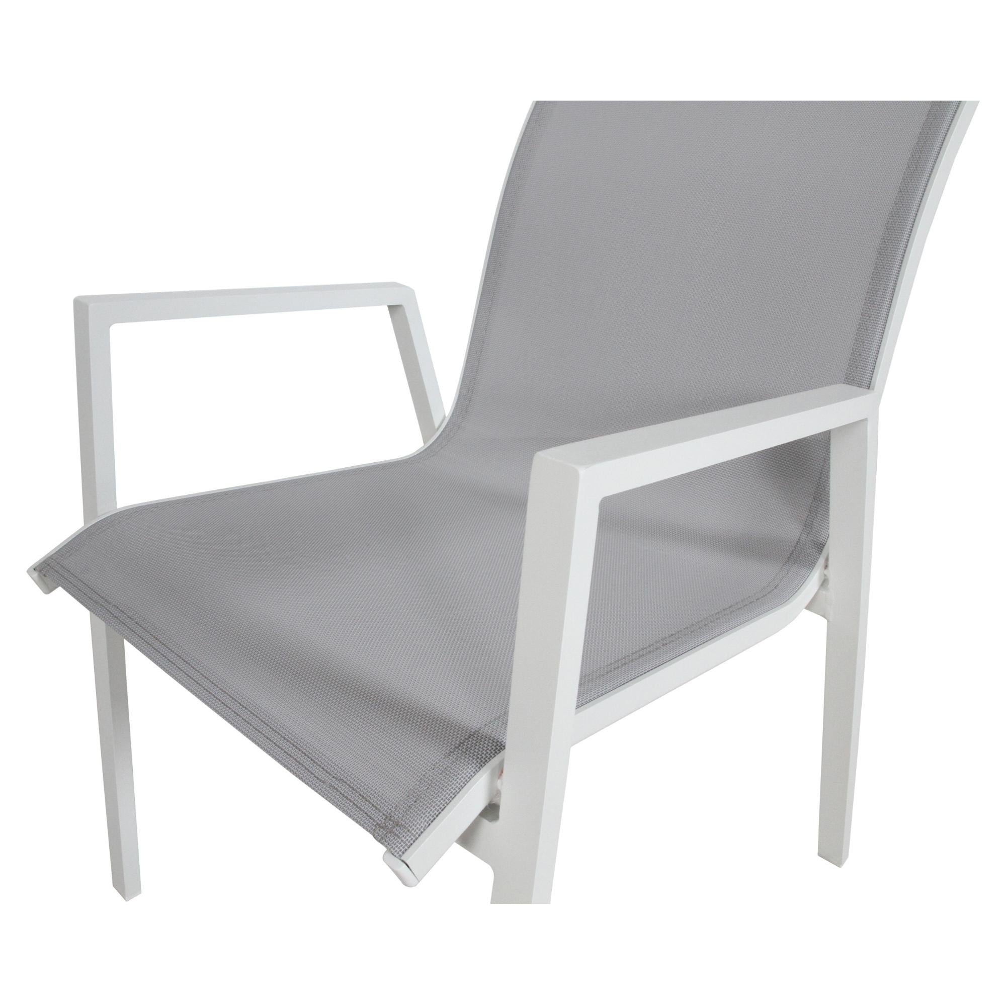 4pc Aluminium Stackable Outdoor Dining Chairs - White