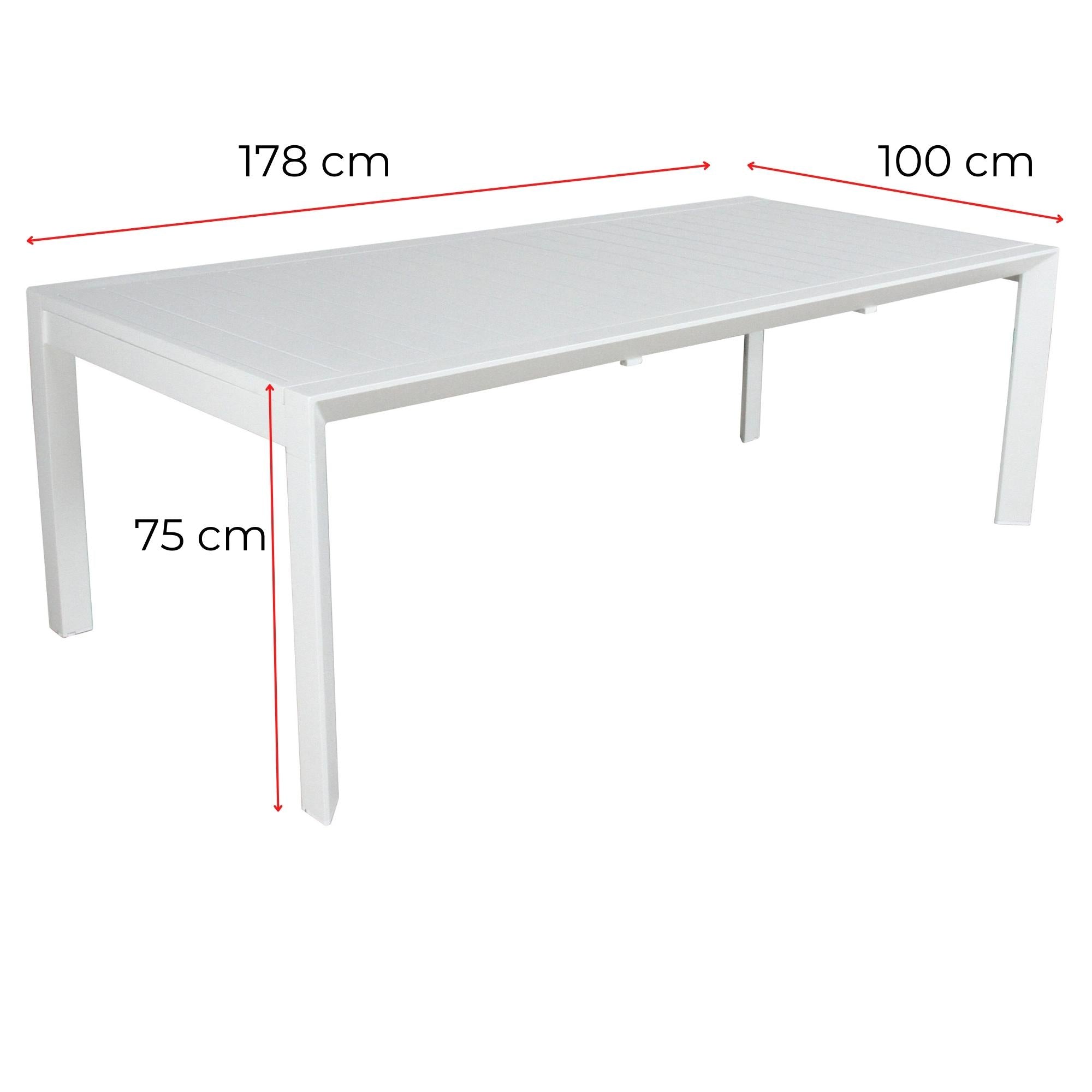 All-Weather 7pc Aluminium Outdoor Dining Set, White