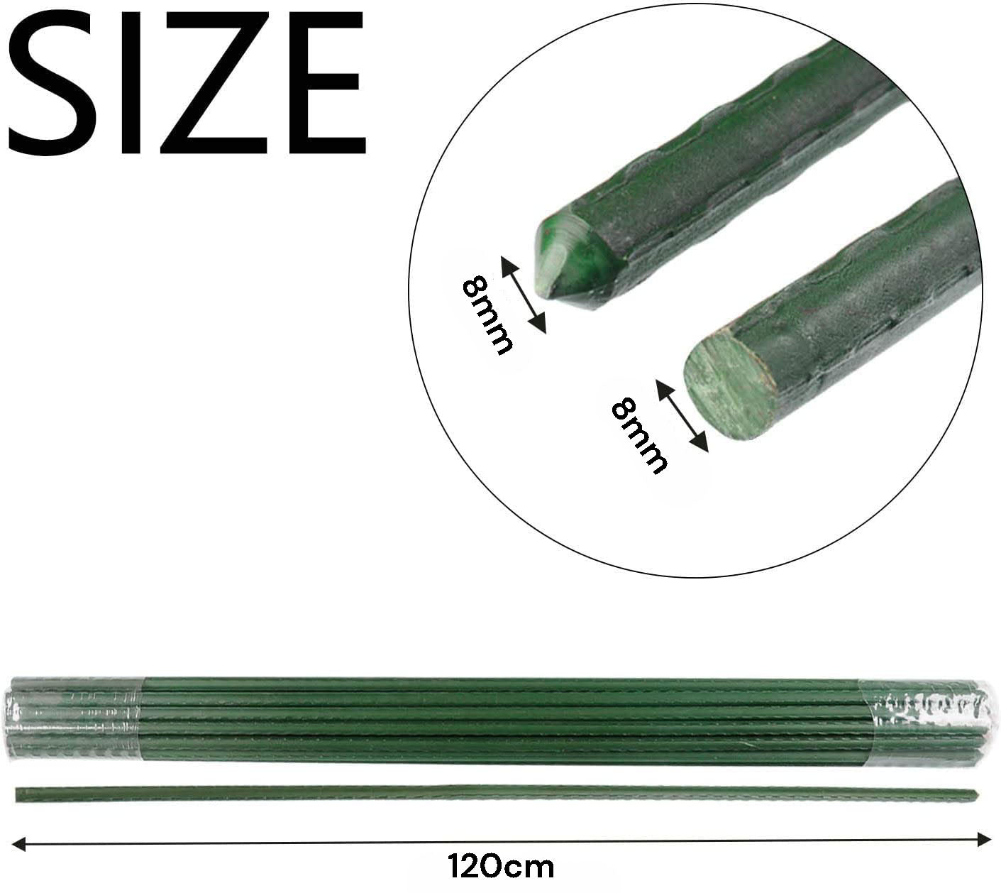 10x Non-Slip Steel Garden Plant Stakes 120cm Durable Support