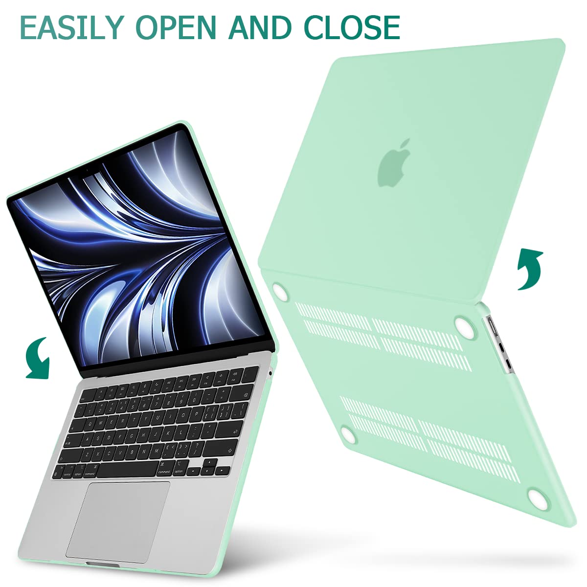 15" Matte Green Hard Shell Case & Keyboard Cover for MacBook Air A2941 2023 M2 Chip