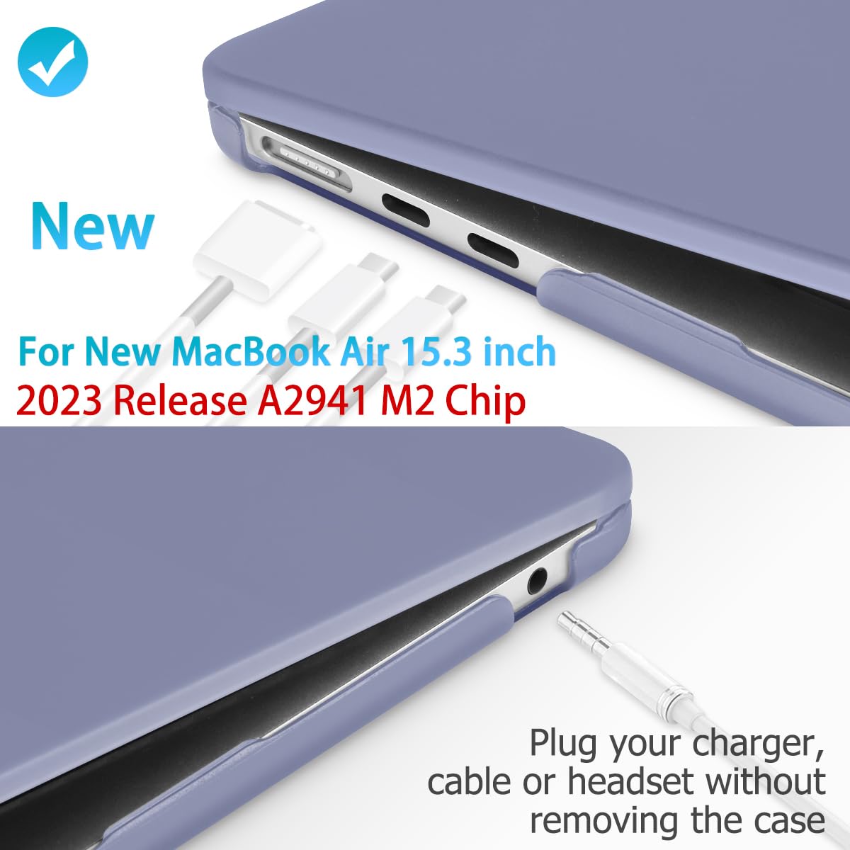 Matte Hard Shell Case for 15" MacBook Air 2023 with M2 Chip