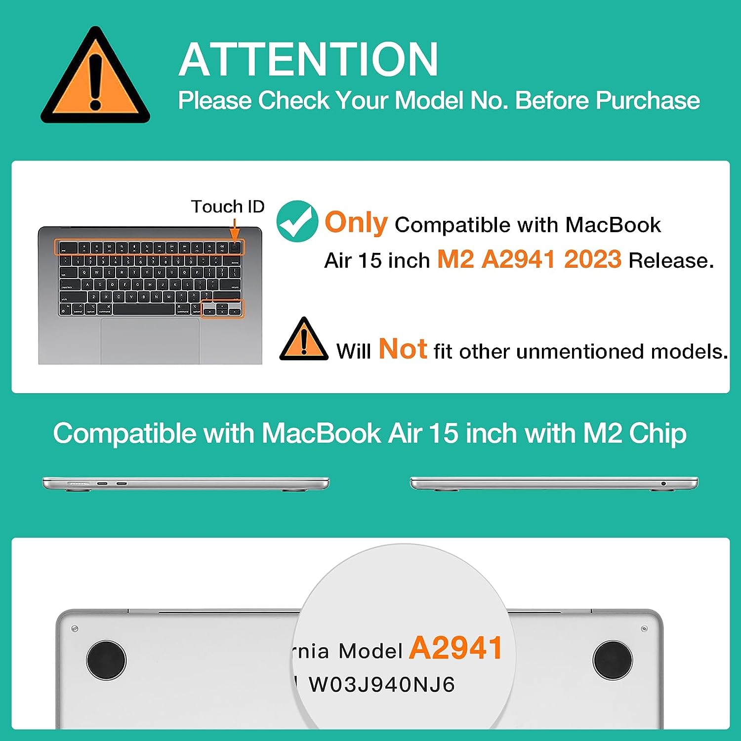 15 inch Air 2023 MacBook Air Matte Case A2941 M2 Chip Hard Shell Case Keyboard Cover Sky Blue