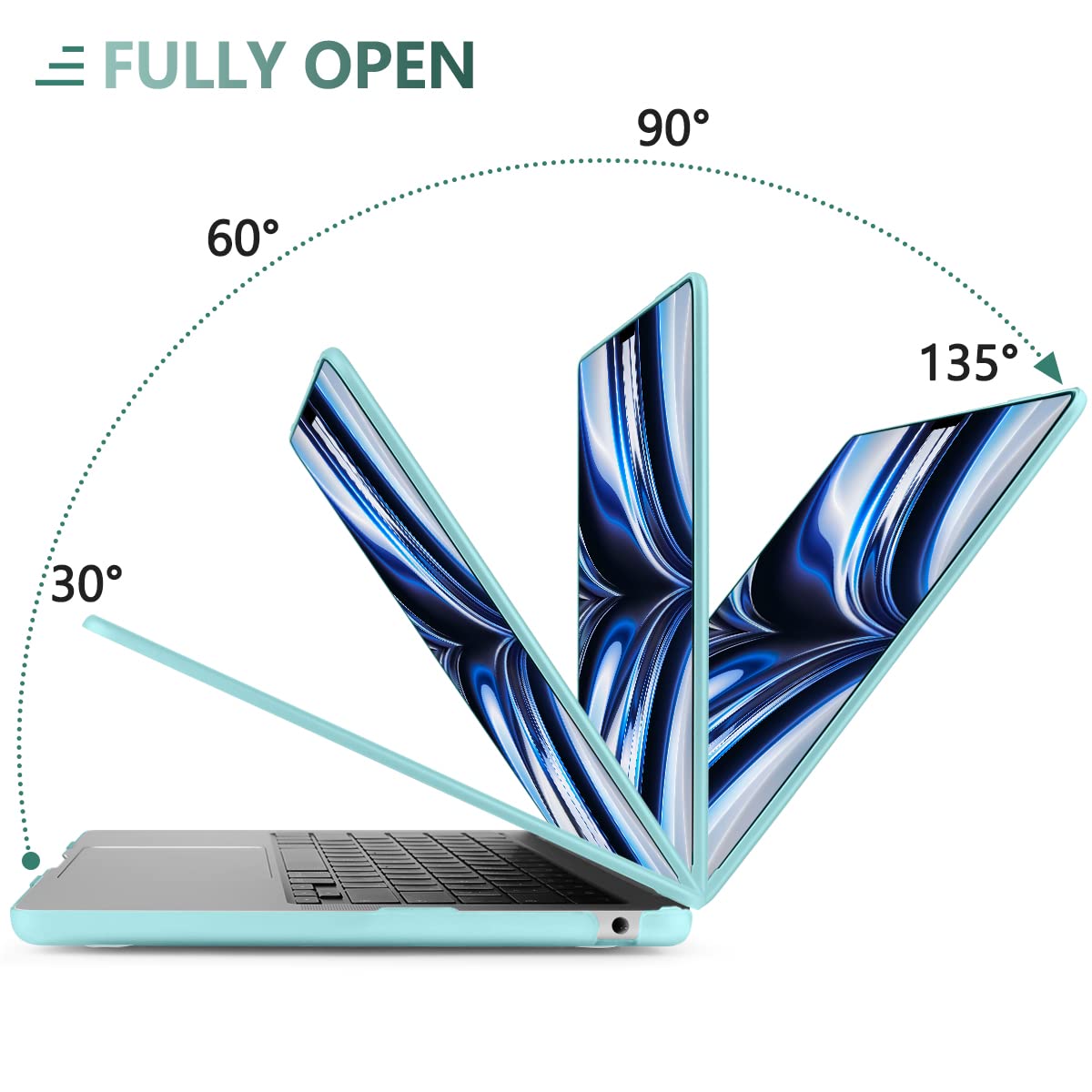 15 inch Air 2023 MacBook Air Matte Case A2941 M2 Chip Hard Shell Case Keyboard Cover Sky Blue