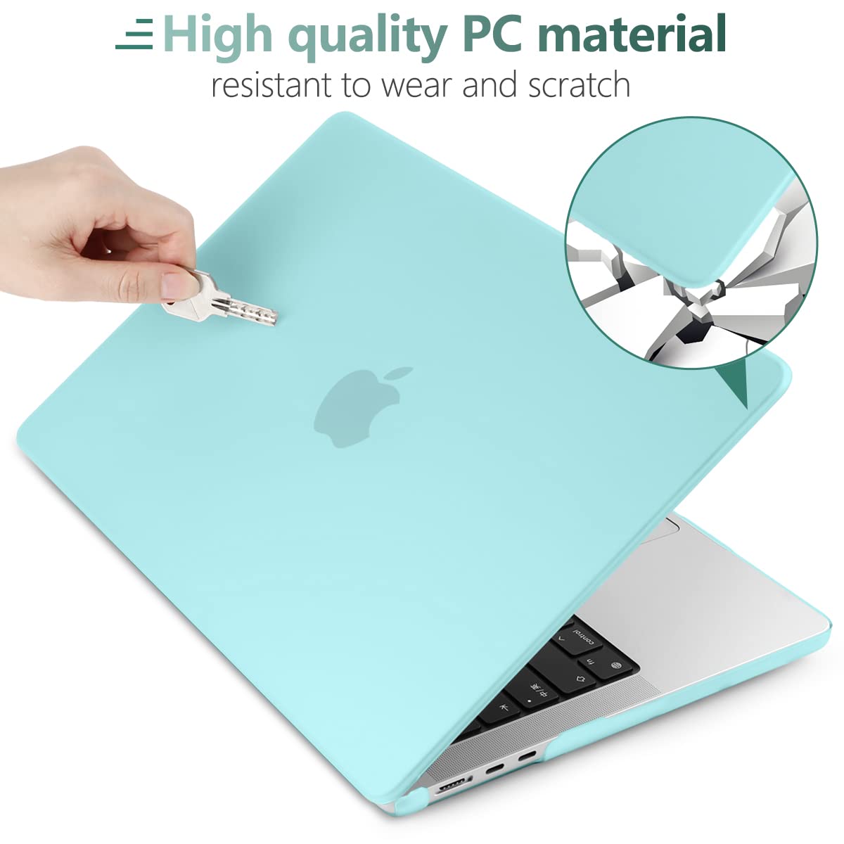 15 inch Air 2023 MacBook Air Matte Case A2941 M2 Chip Hard Shell Case Keyboard Cover Sky Blue